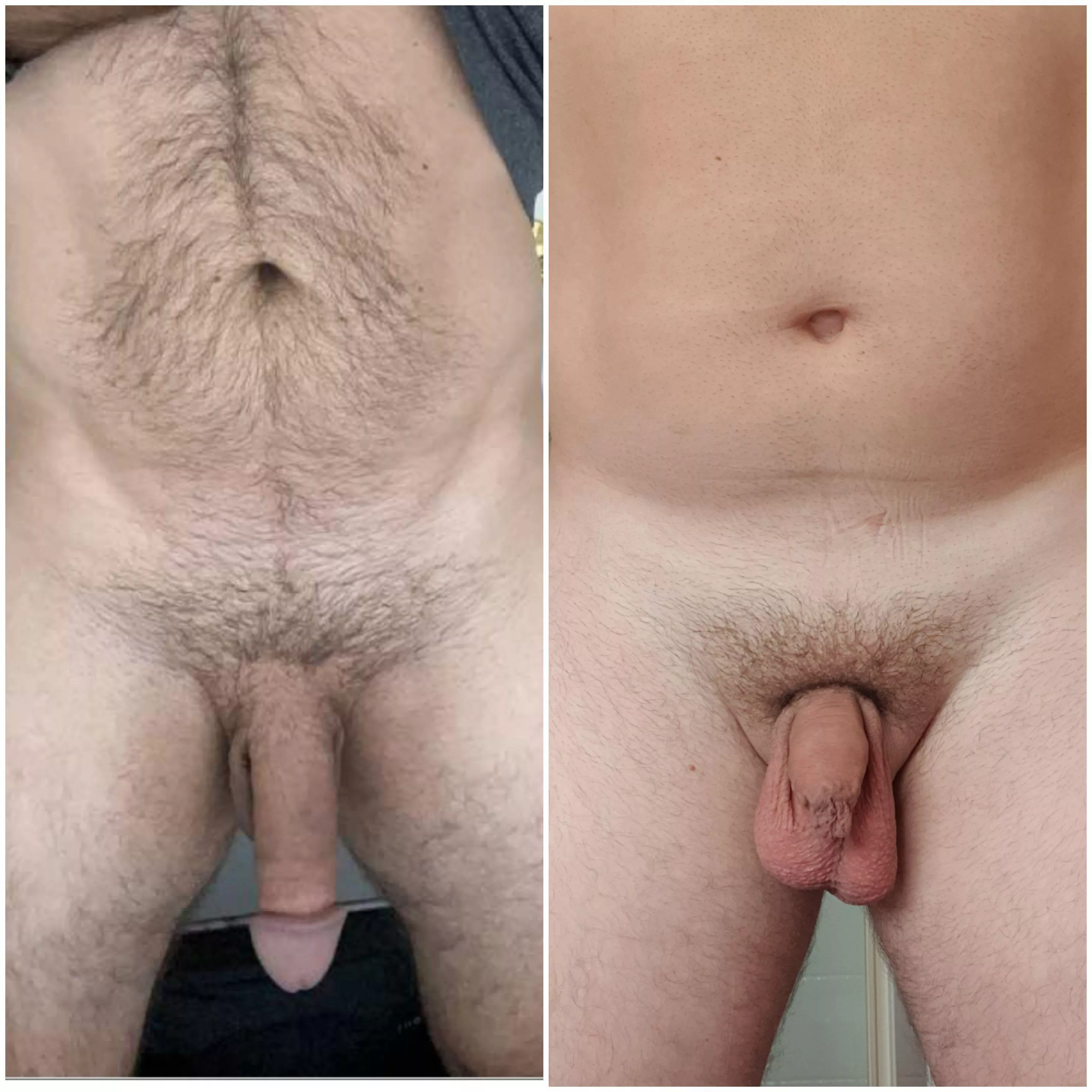 Awesome softie compare with another redditor today...Me on the right vs. Him on the left....even my wife said wow and she normally doesn't care at all about my comparing thing. He's much bigger flaccid than me hard