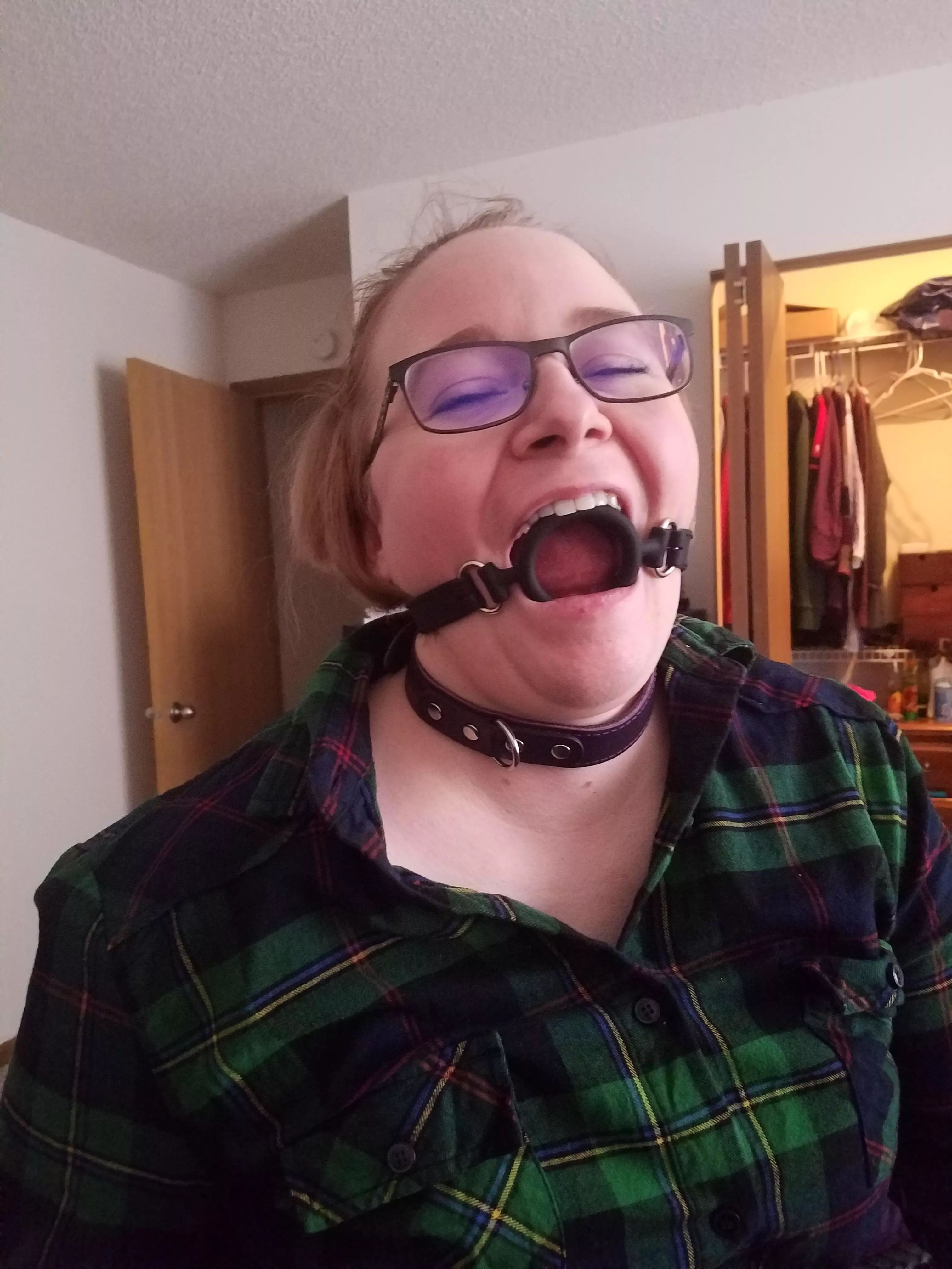 Awkwardly trying out a ring gag