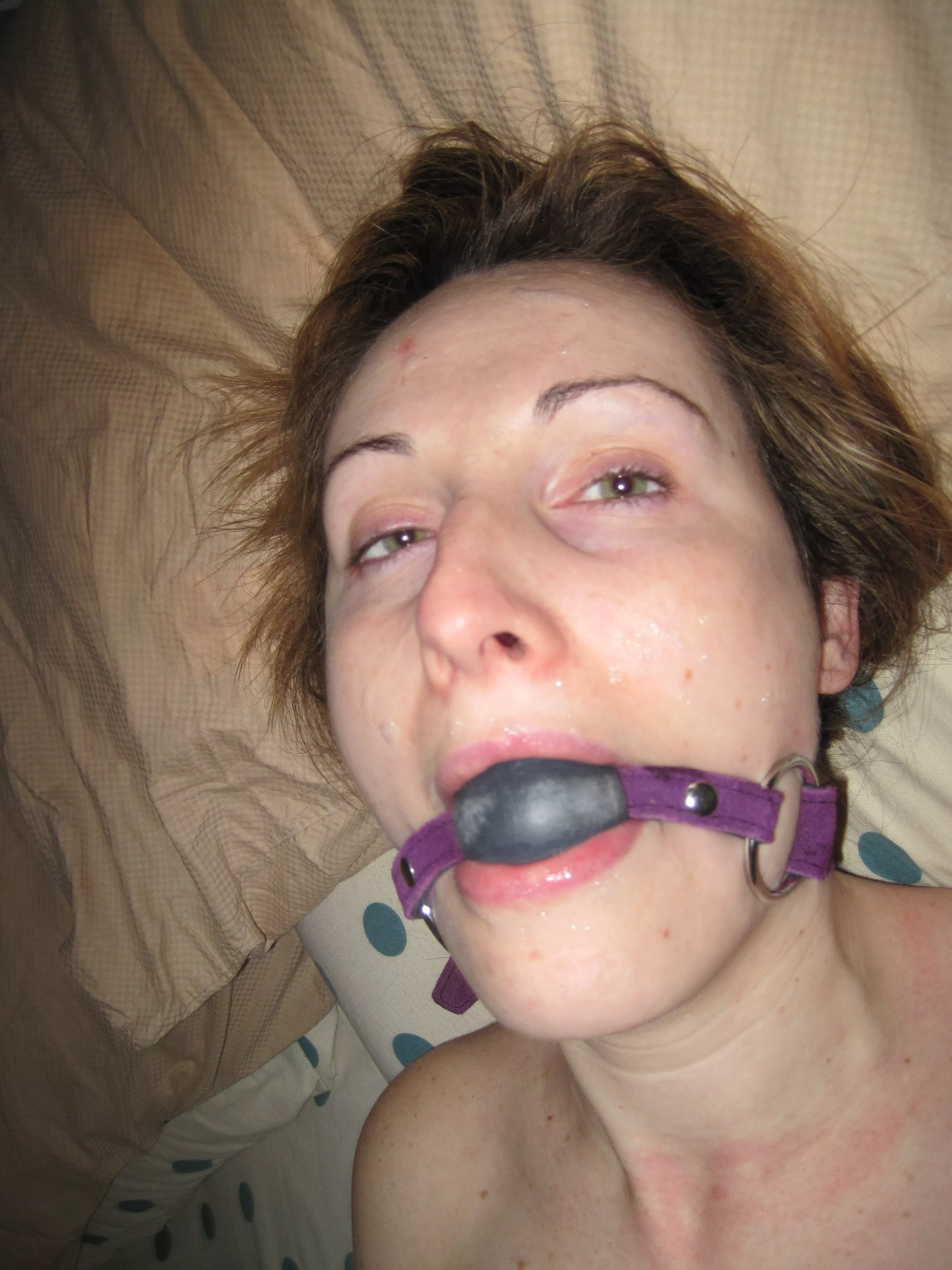 Ballgagged amateur