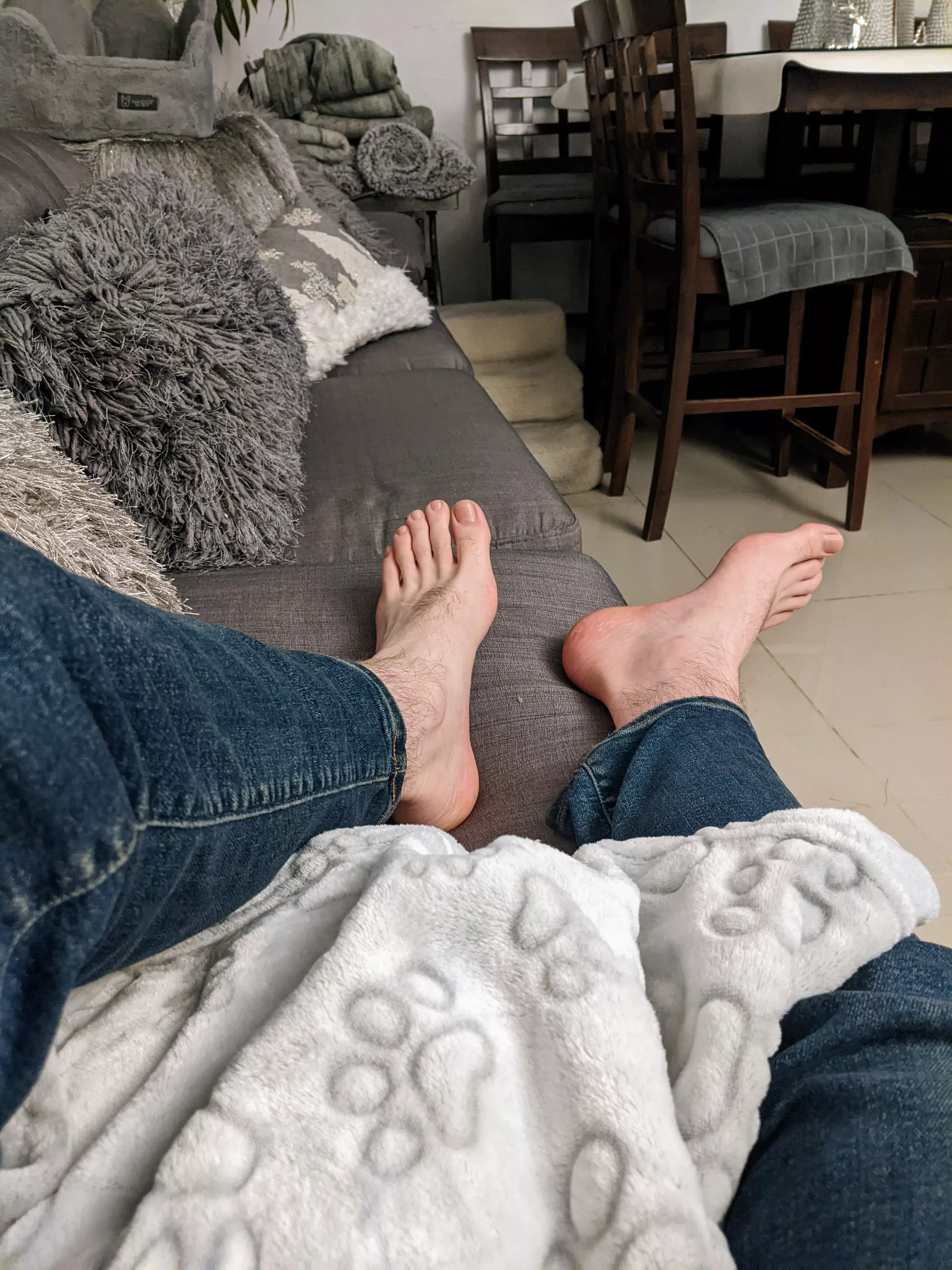 Barefoot and jeans