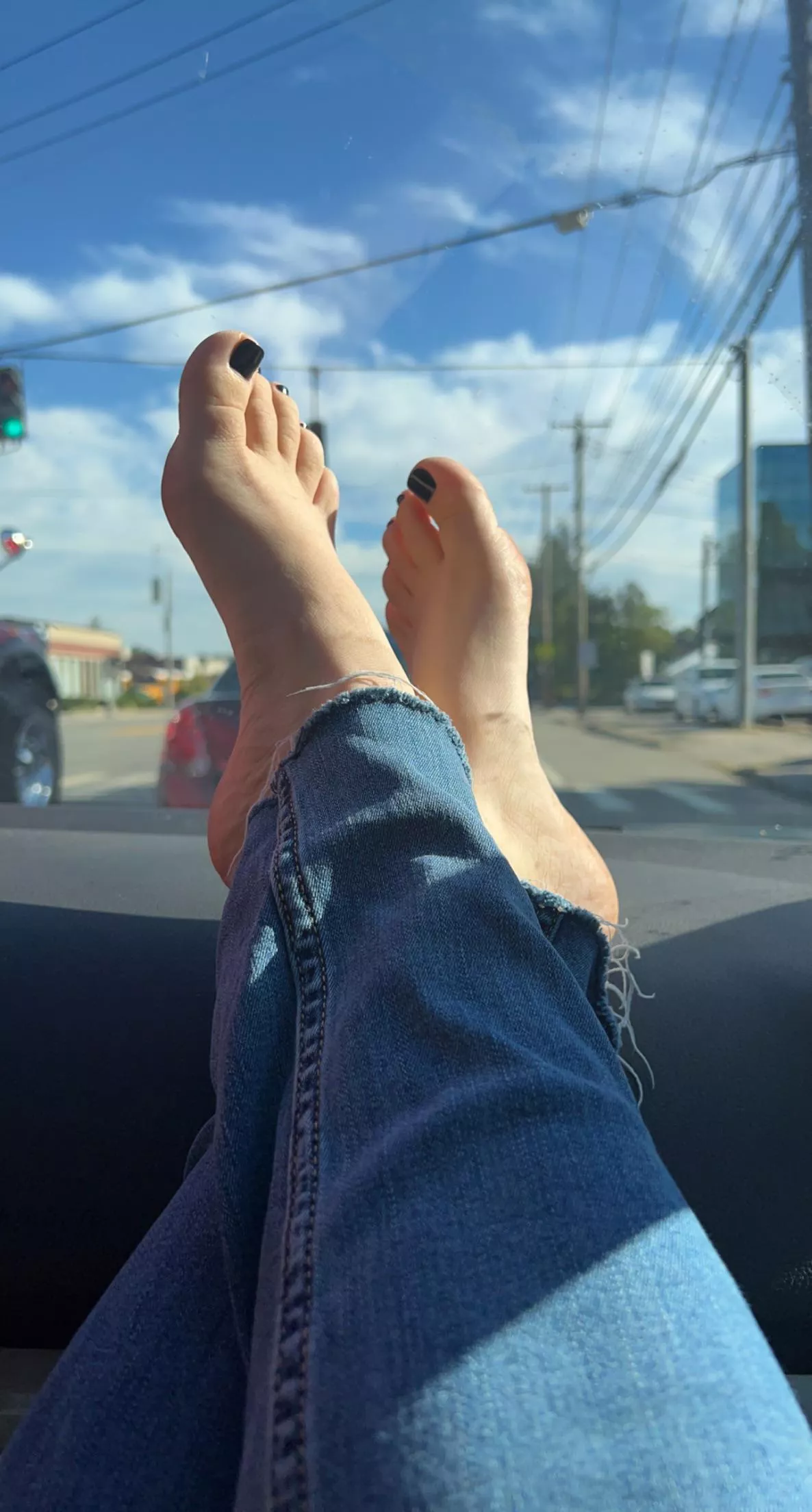 Barefoot & blue jeans