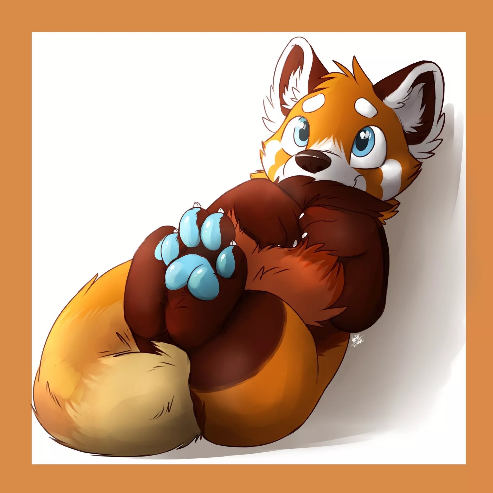 Barnabyâ€™s Beans! My Red Panda fursona by @Lou_Art_93 on Twitter!