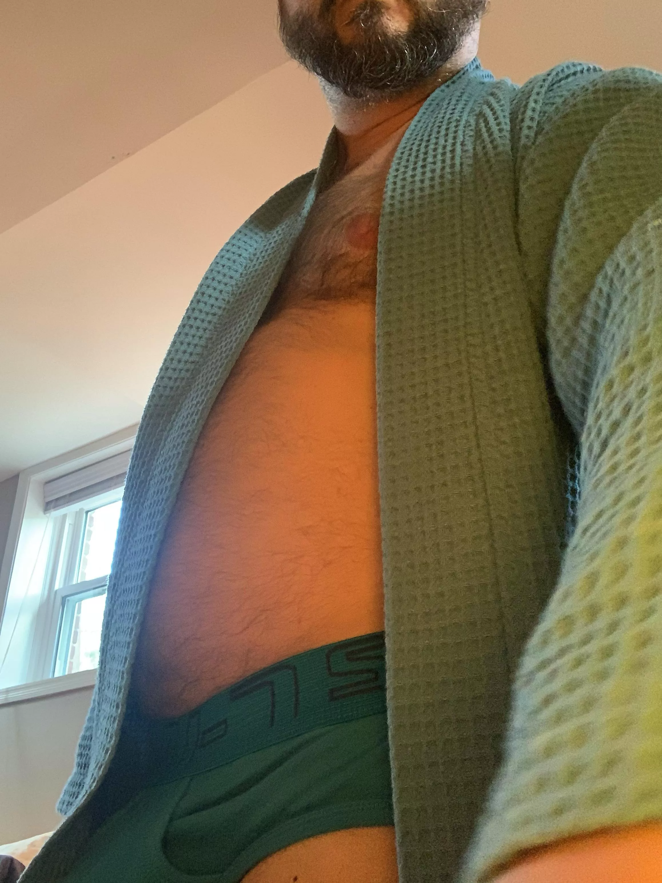 Bath robe and blue briefs [daddy]