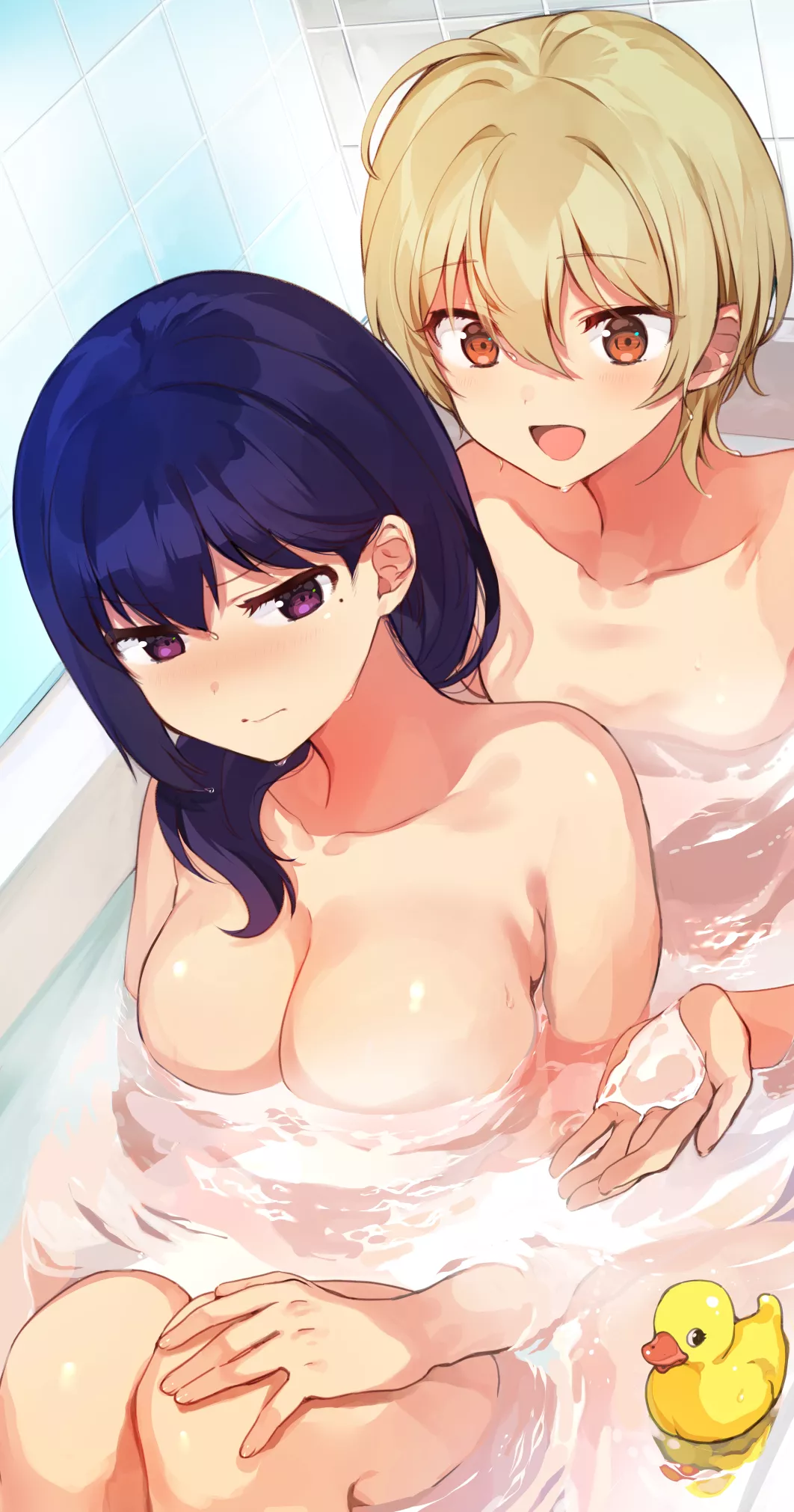 Bath together 💕 [Sekai de Ichiban Oppai ga Suki] ( 1062×2021)