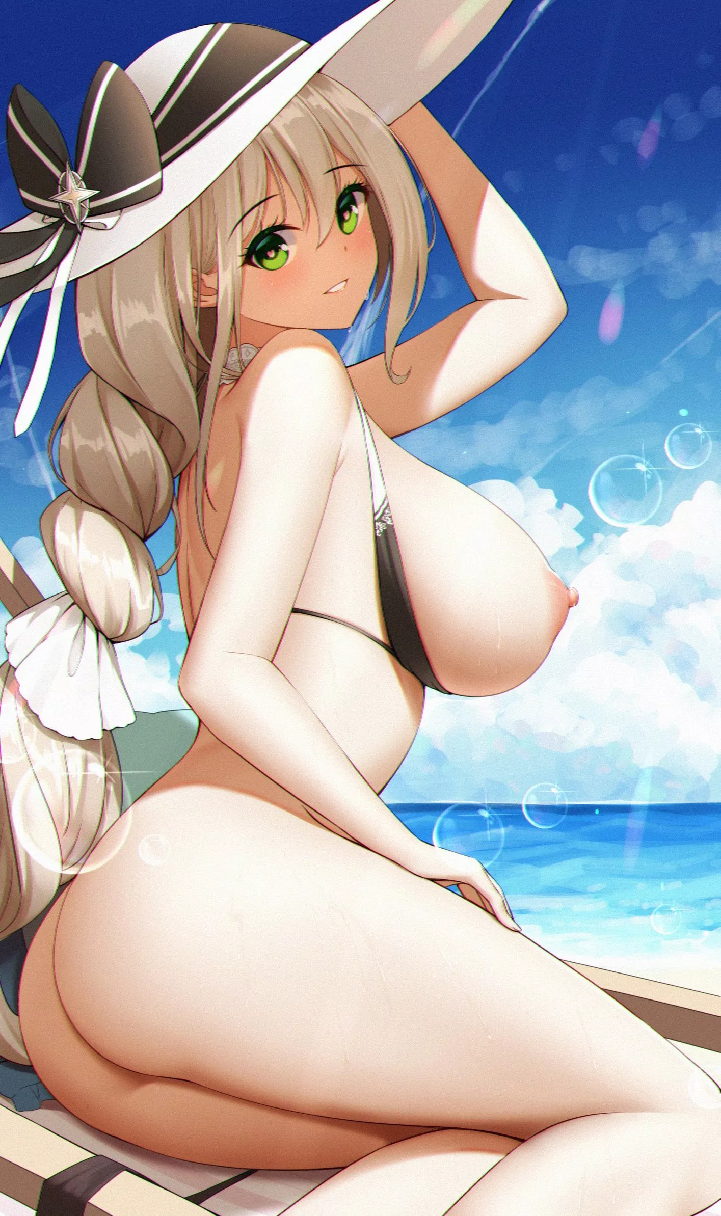 Beach, water and a hot waifu