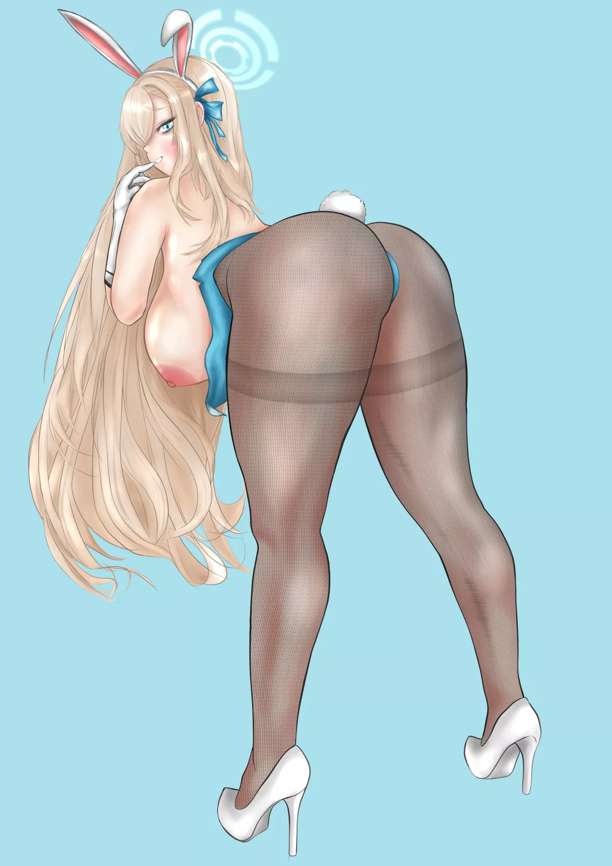 Beautiful rear view of Asuna's big butt. [Blue Archive]