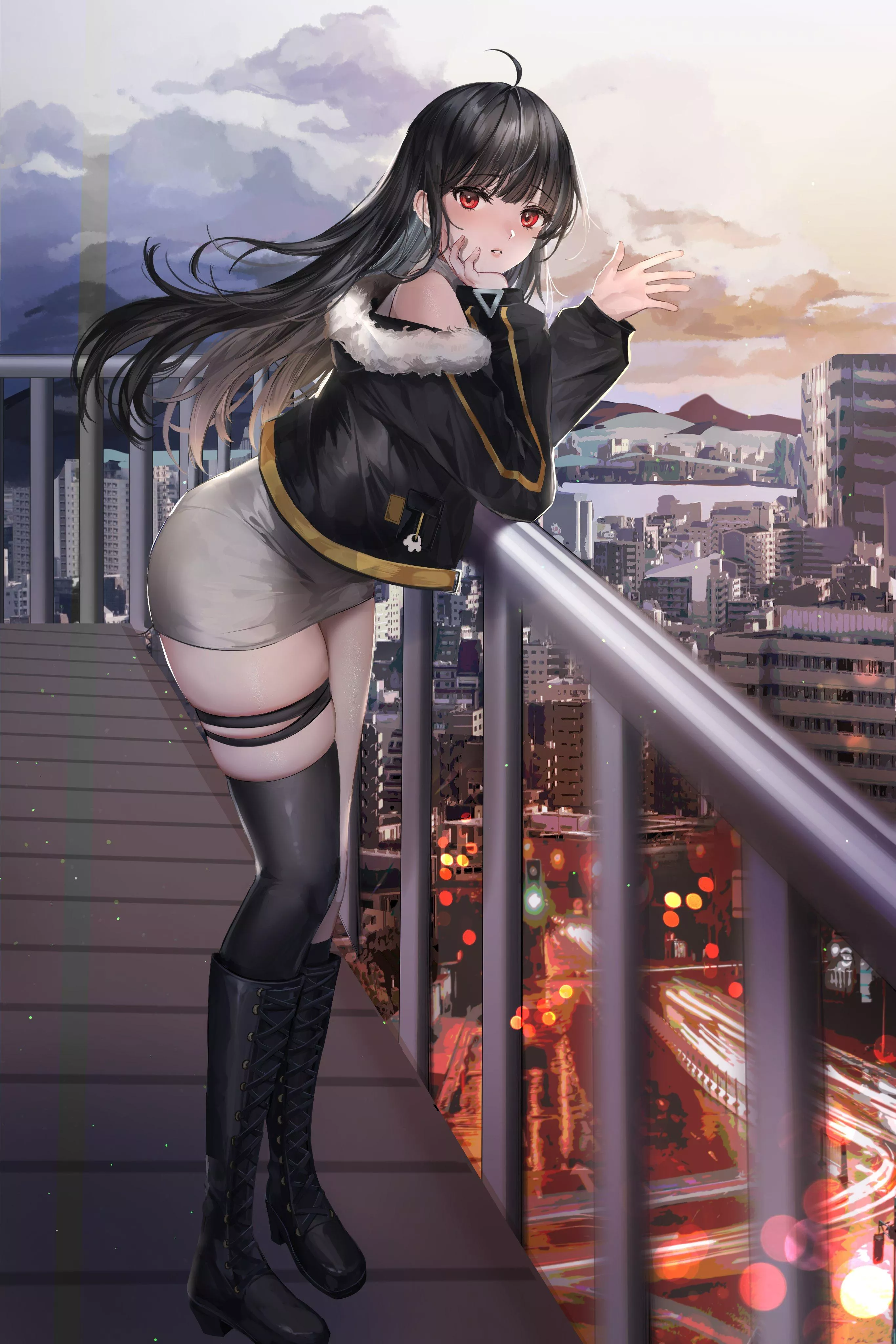 Beautiful view and thighhighs