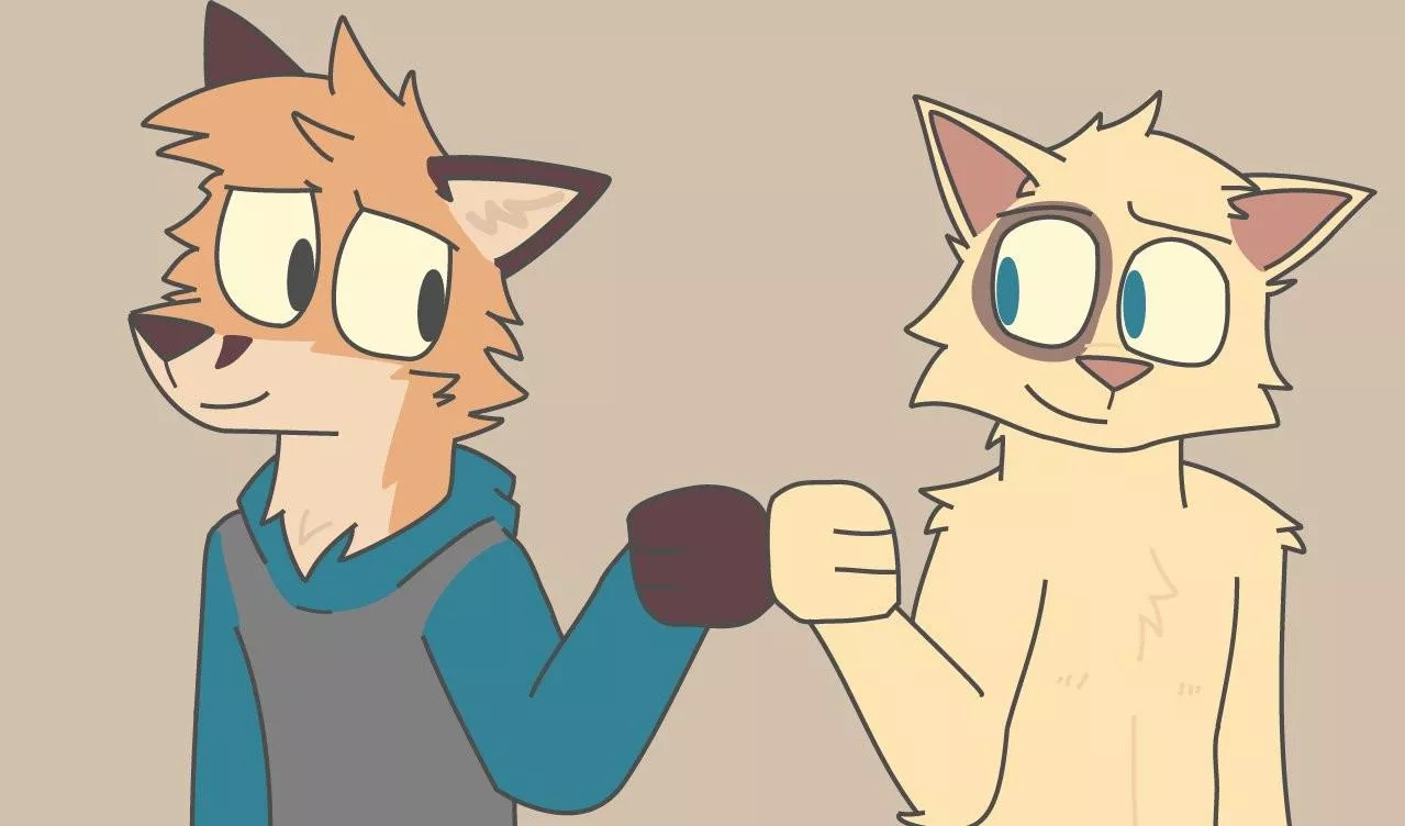 Best buddies ✨ 🦊😸(by me, Littlef7072 on twitter)