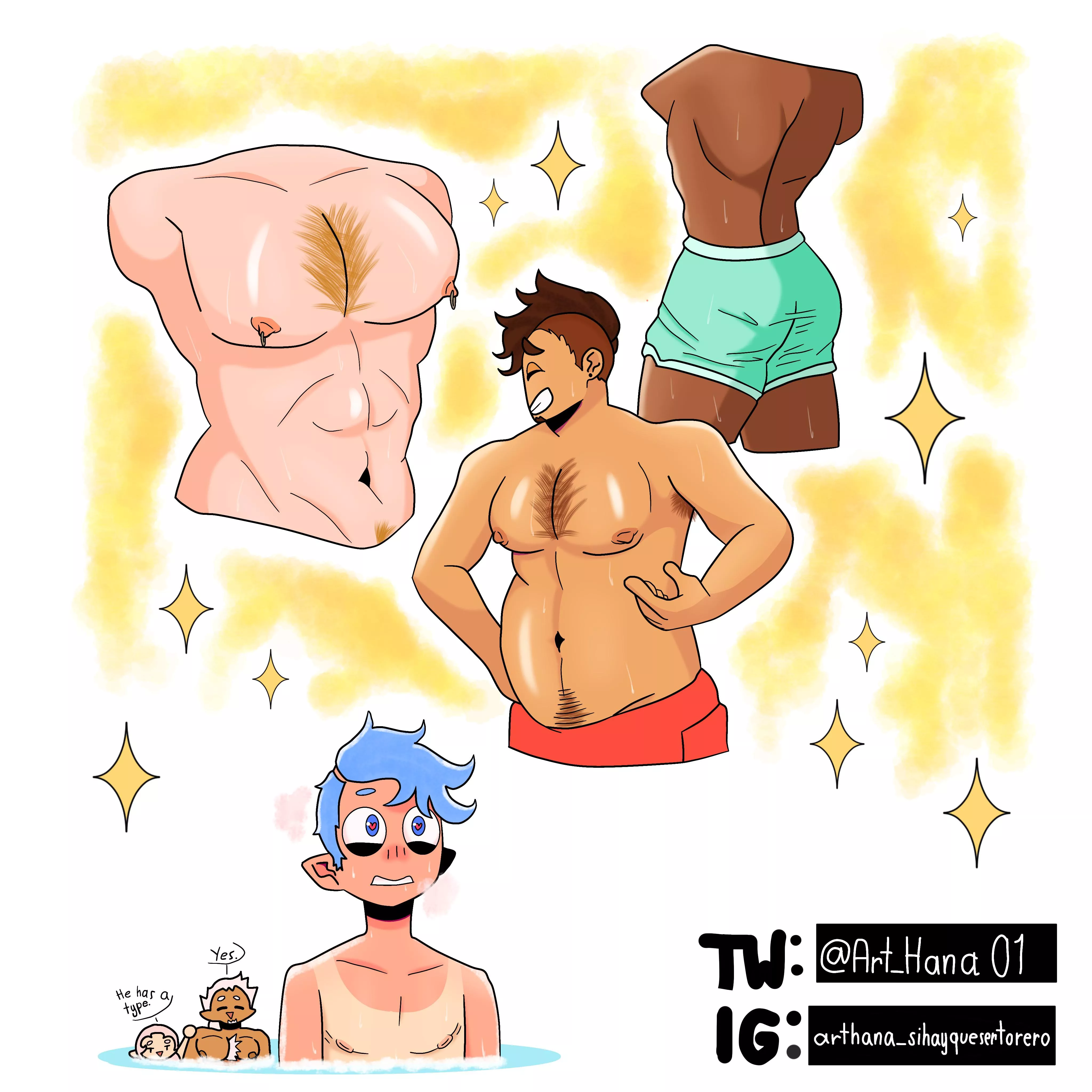 Big tiddy ass hairy men? Why not? (By: HanaMimiManarimi)