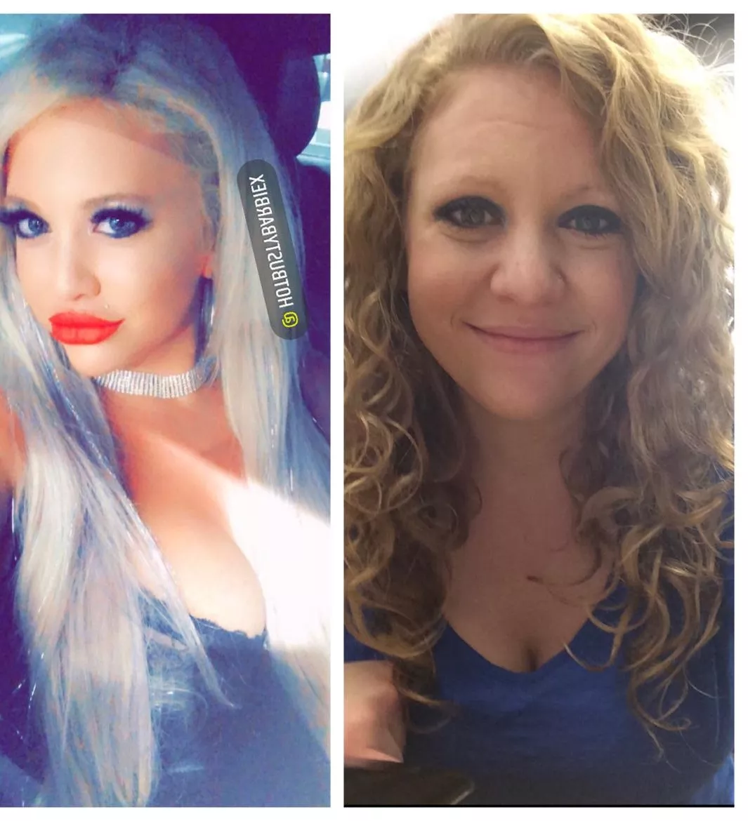 Bimbofication begore and after [F] I love my fake lips and tits!