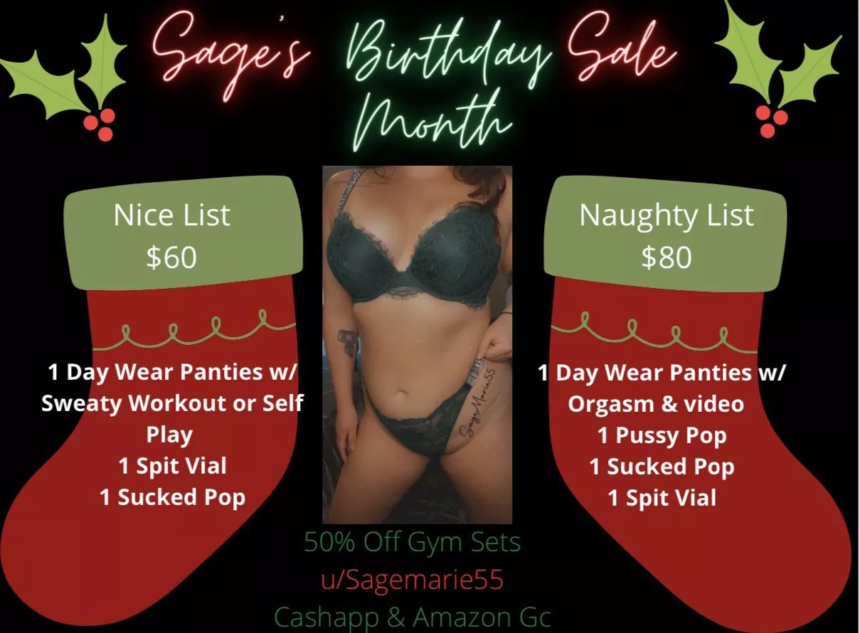 Birthday/ Holiday Month Sale 🎄 So Many Goodies from Sage ❤️💚 More on Profile 😏 [Selling] [kik] sagemarie55