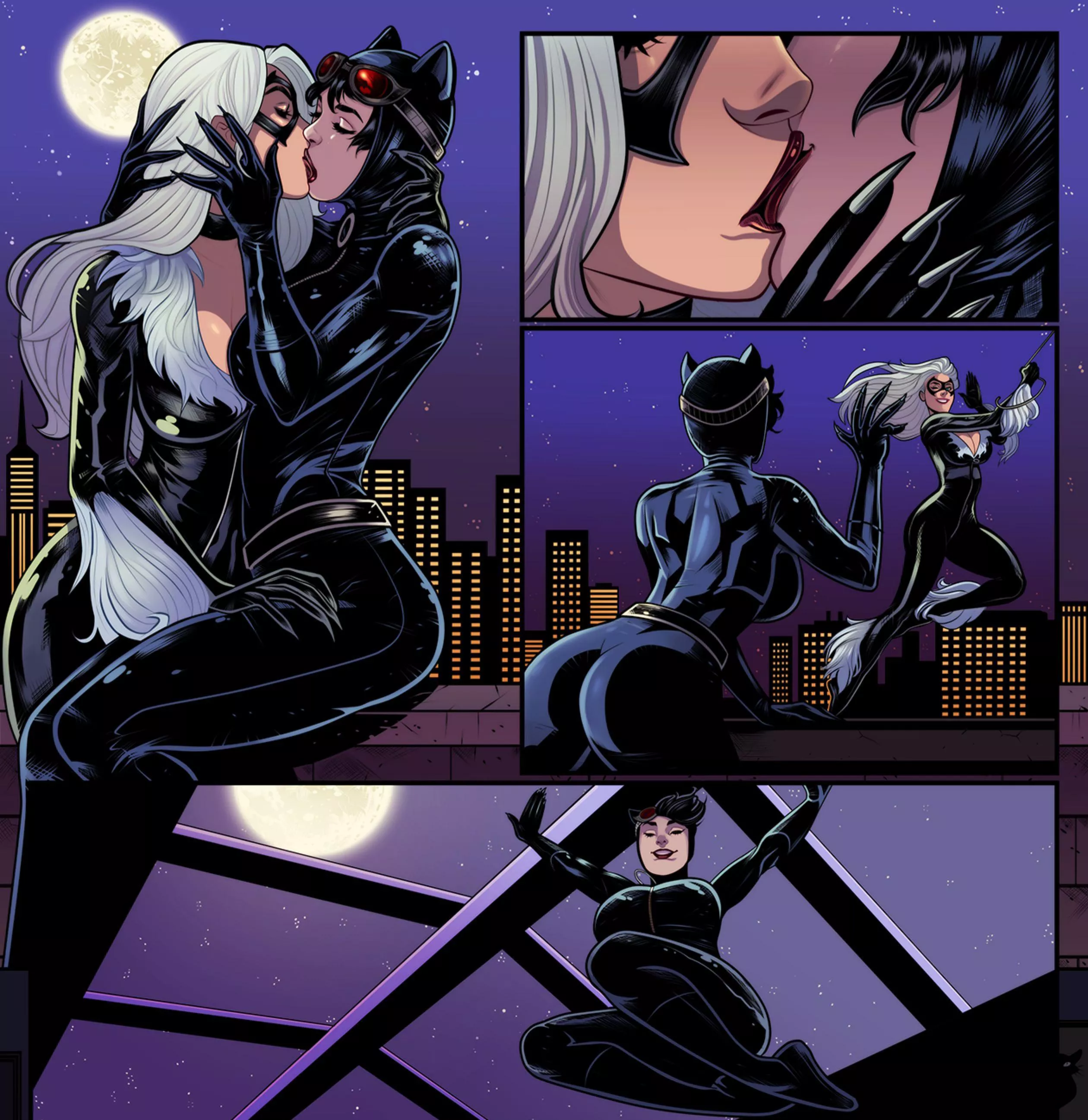 Black Cat and Catwoman (Ramartwork) [Marvel and DC Comics]