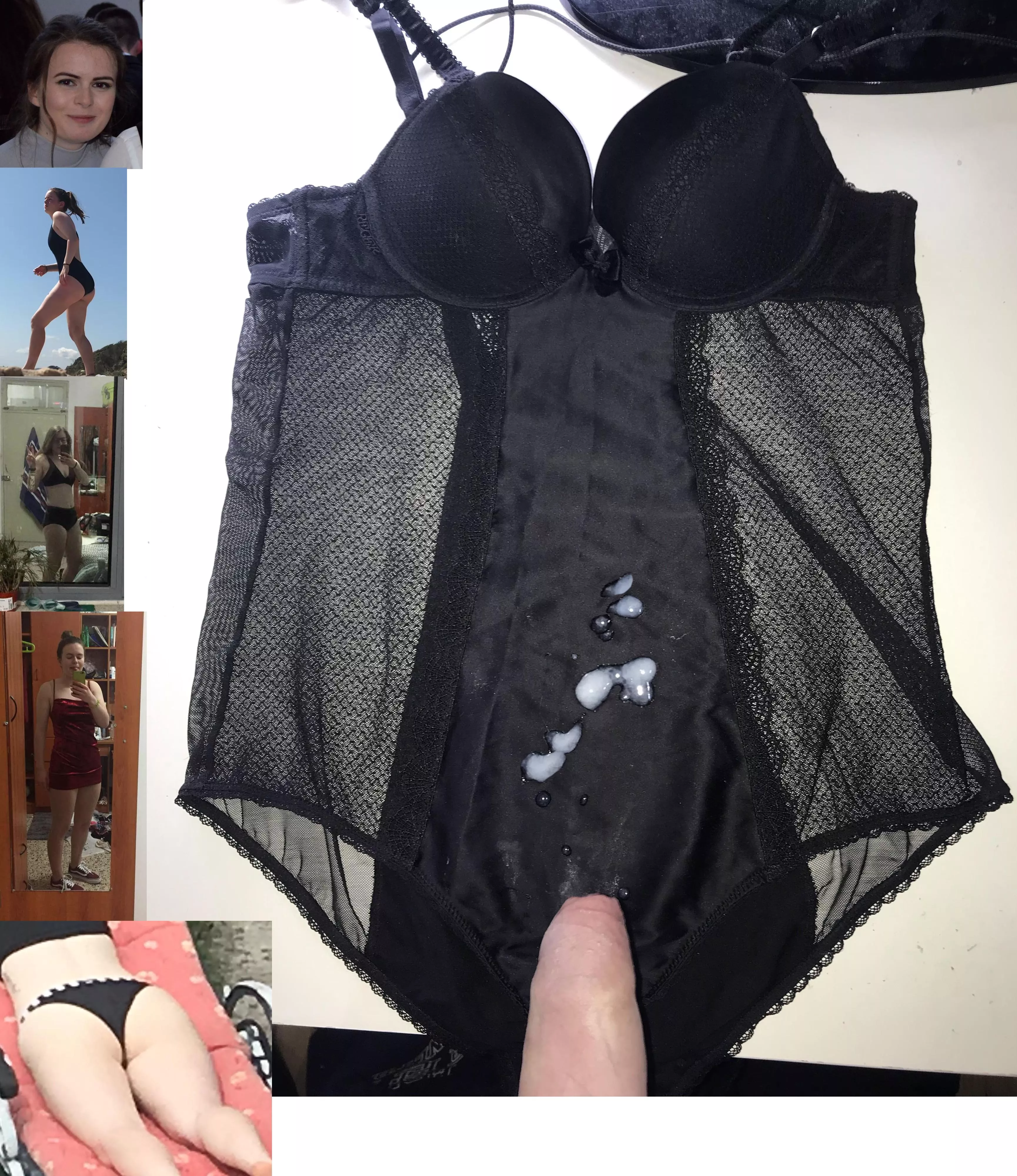 Blew another fat load on my neighbor's lingerie