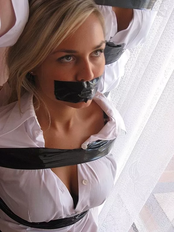 Blonde in tape