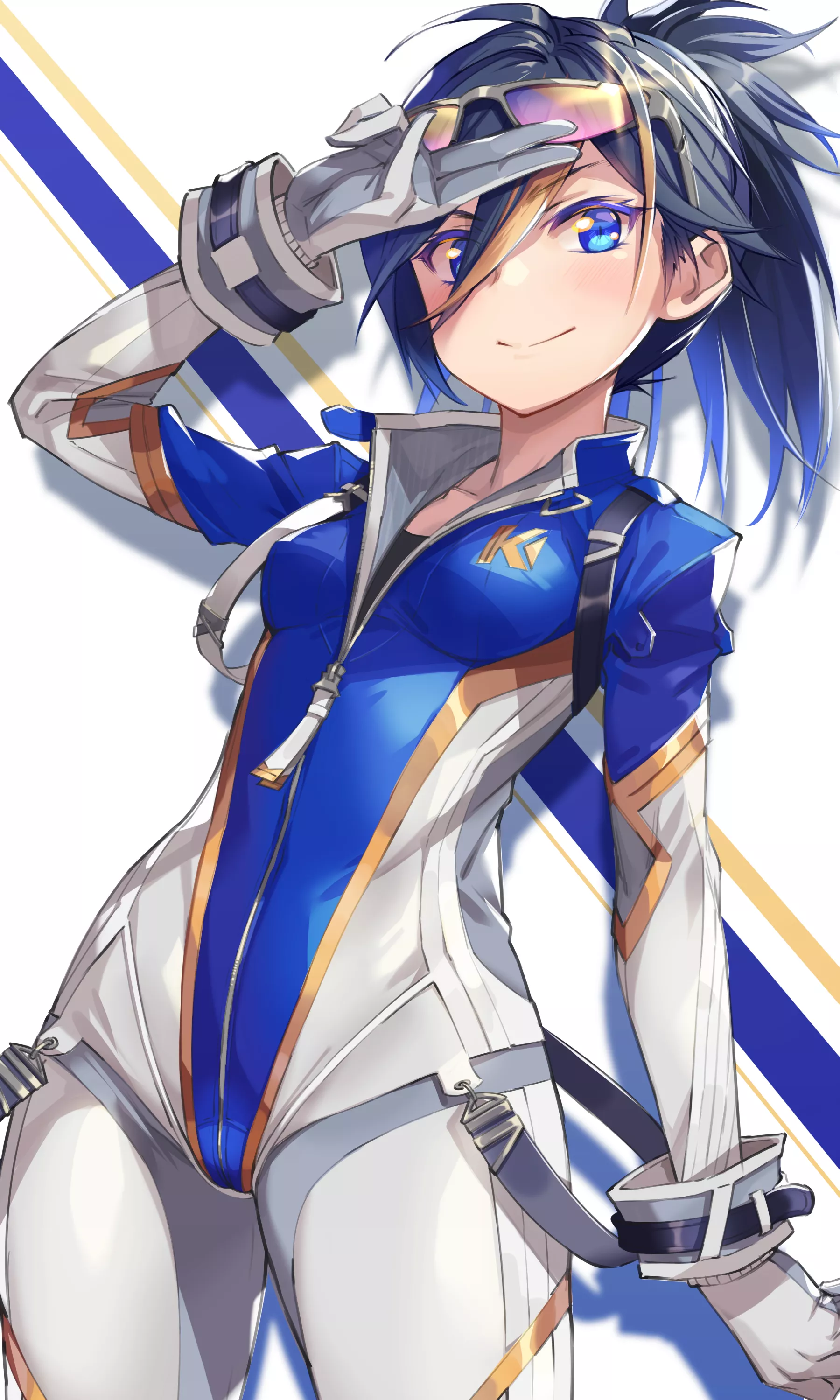 Blue Bodysuit Racing Salute (Michairu) [Original]