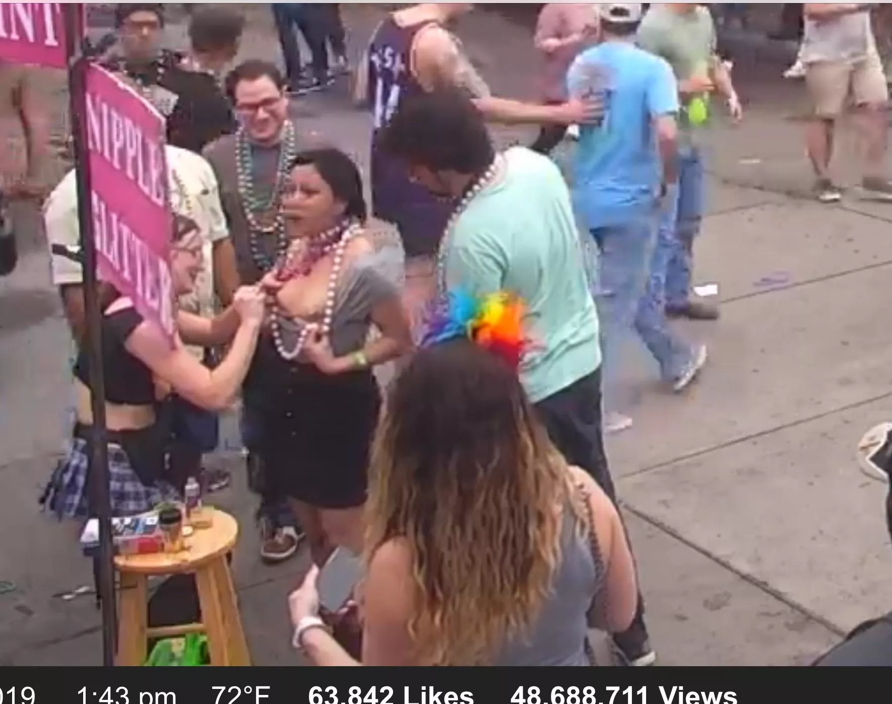 Bourbon Street Cam Yesterday, Nipple Glitter