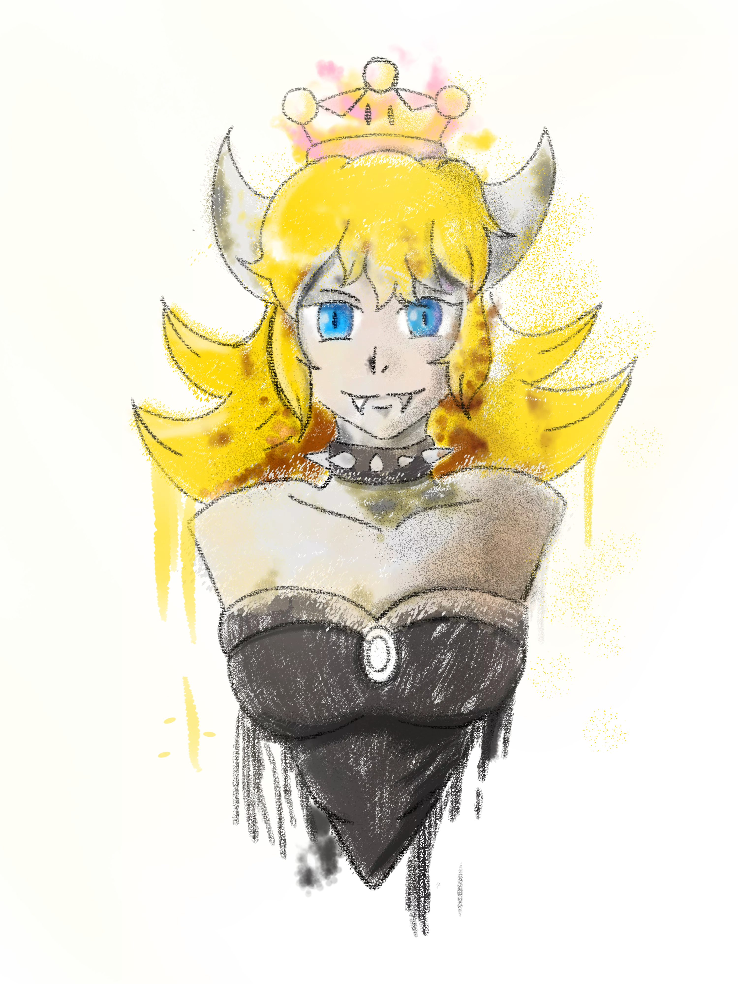 bowsette drawing, I know it's not a big deal but I would like to draw a drawing of her, good morning everyone ☺️