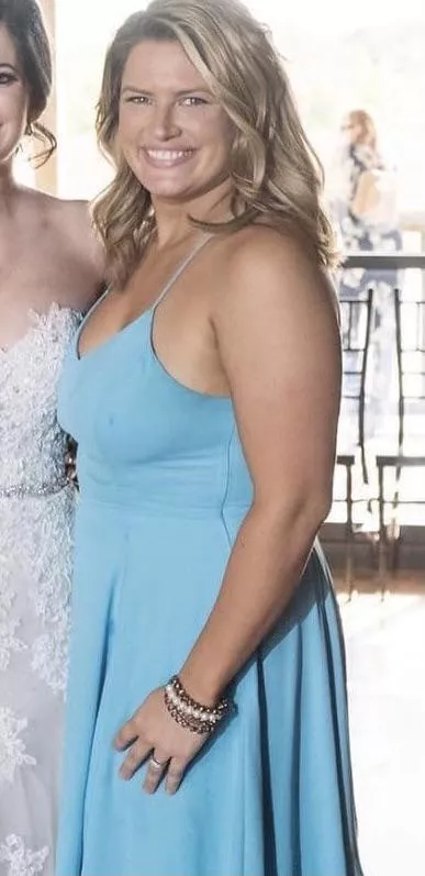 Braless at a friendâ€™s wedding showing off those tits to everyone