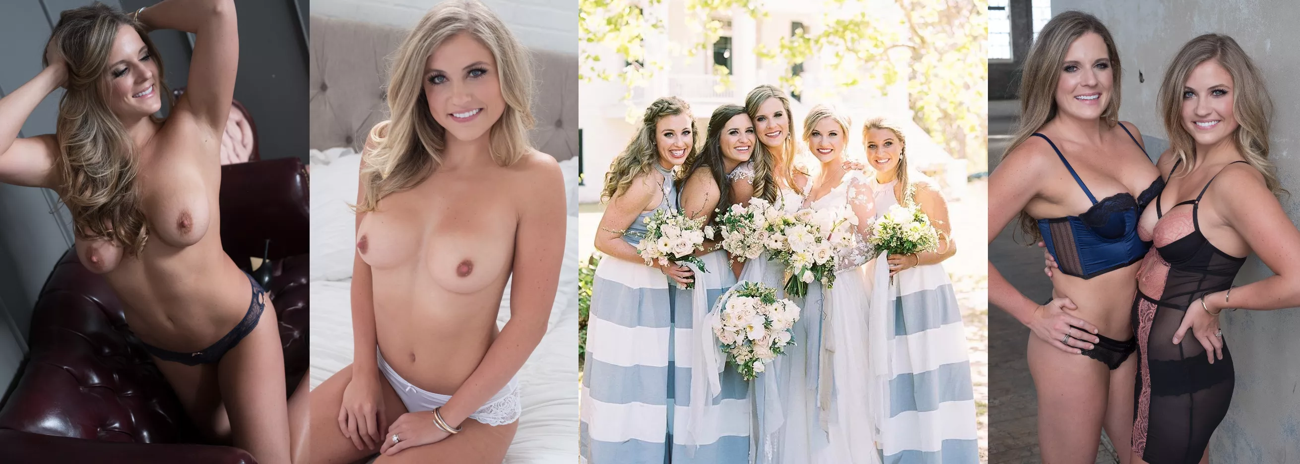 Bride does a nude boudoir shoot with her sister for the lucky groom (AIC)