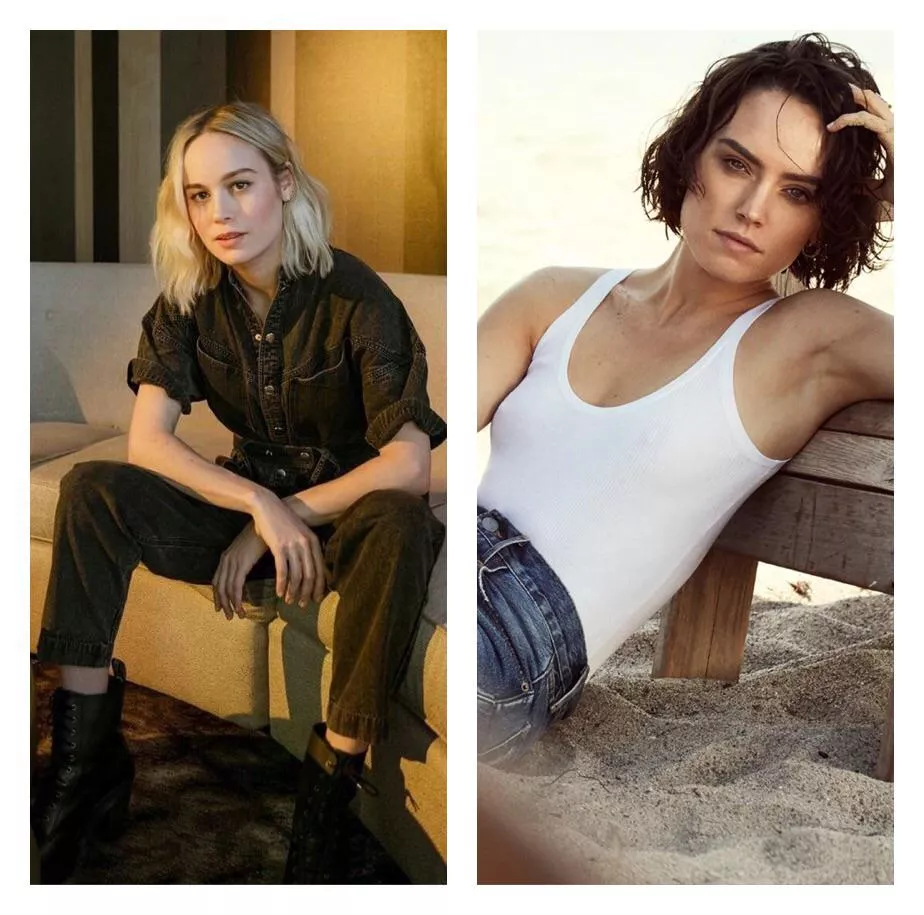 Brie Larson and Daisy Ridley both rocking the tomboy look