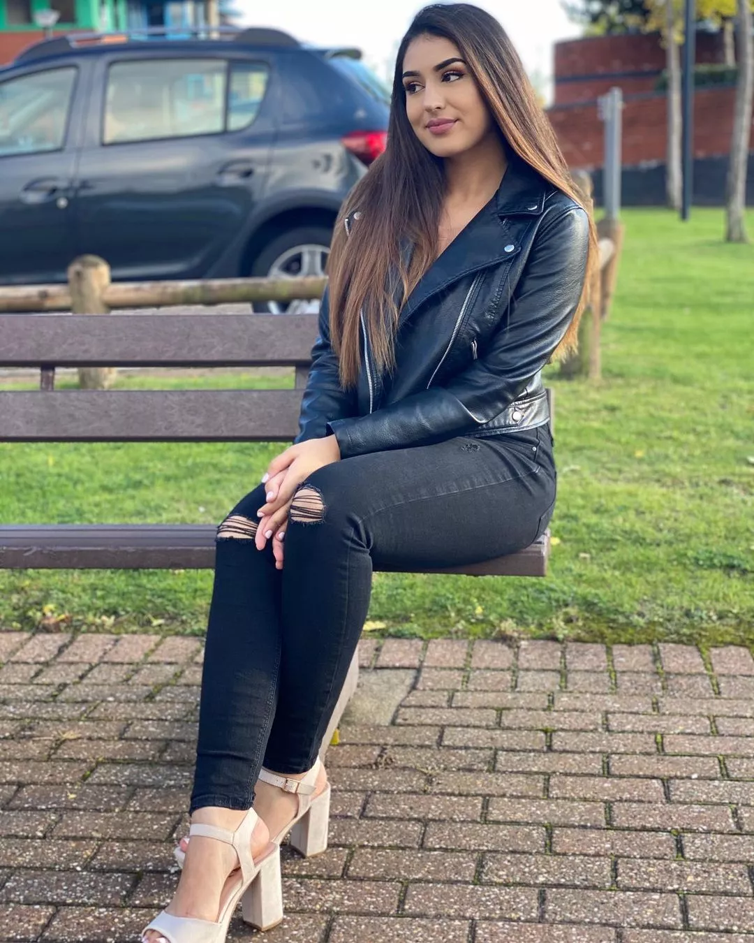 British Indian Beauty in Black Jeans