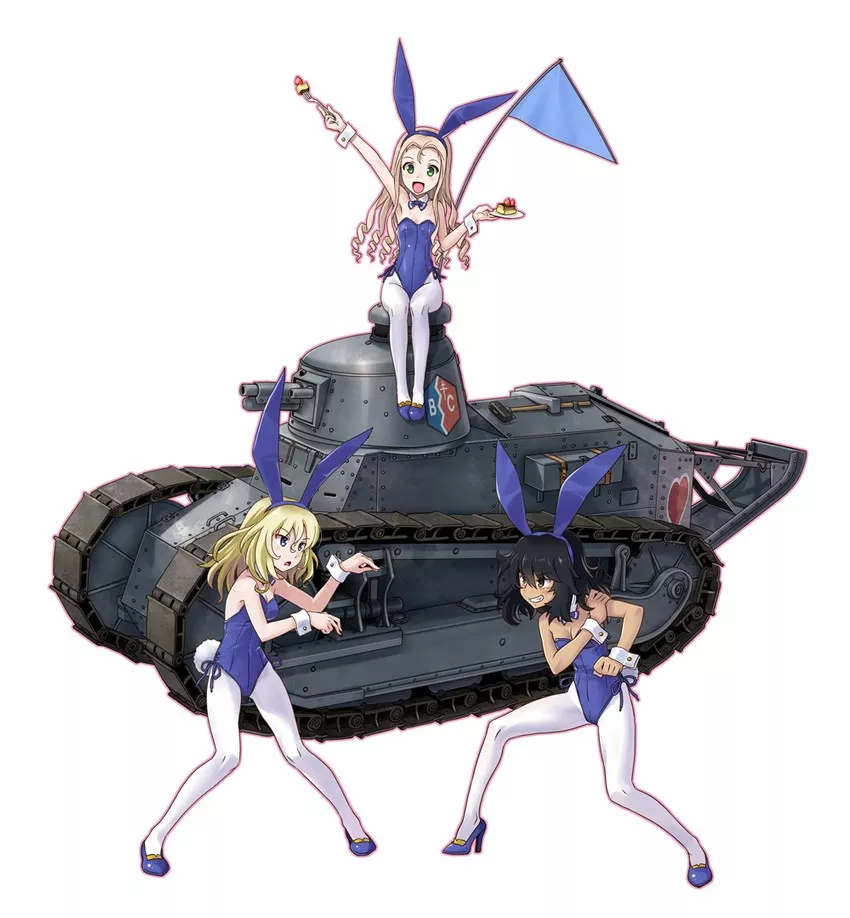 Bunny girls on a tank