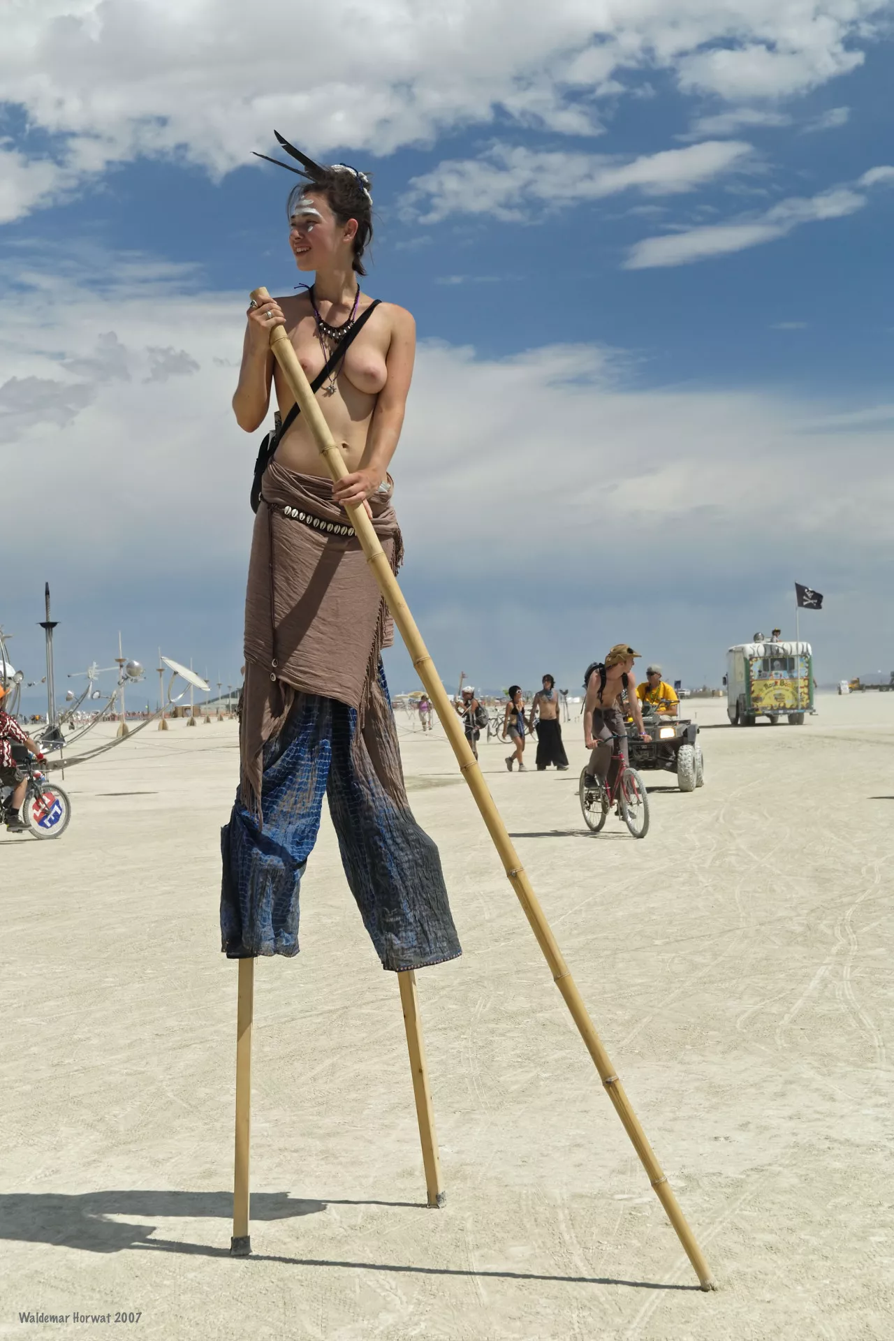 Burner on stilts | Burning Man festival | August 2007