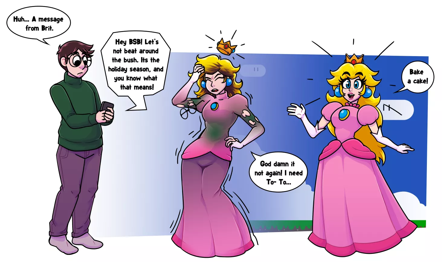 Business As Usual [M Human -> F Human (Princess Peach)] by TF-Artist-Chan