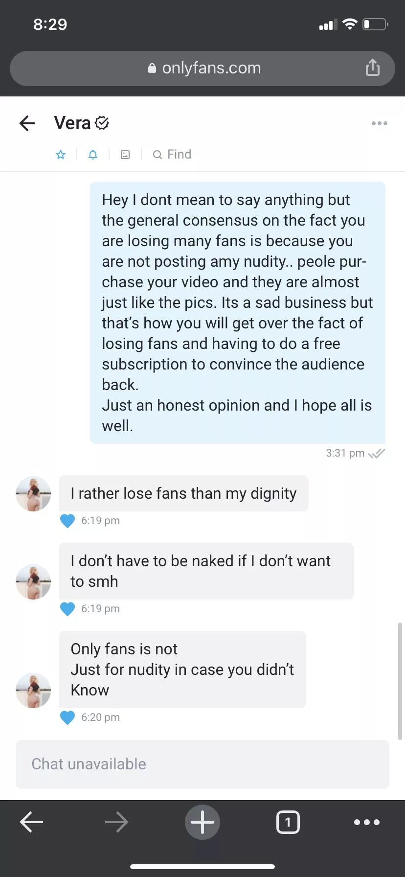 But promoting other onlyfans accounts is okay. Promoting ass pics is okay. What do you guys think? Dignity is a matter of Perspective?