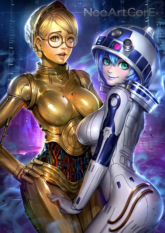 C3PO and R2D2 by NeoArtCorE (2015)