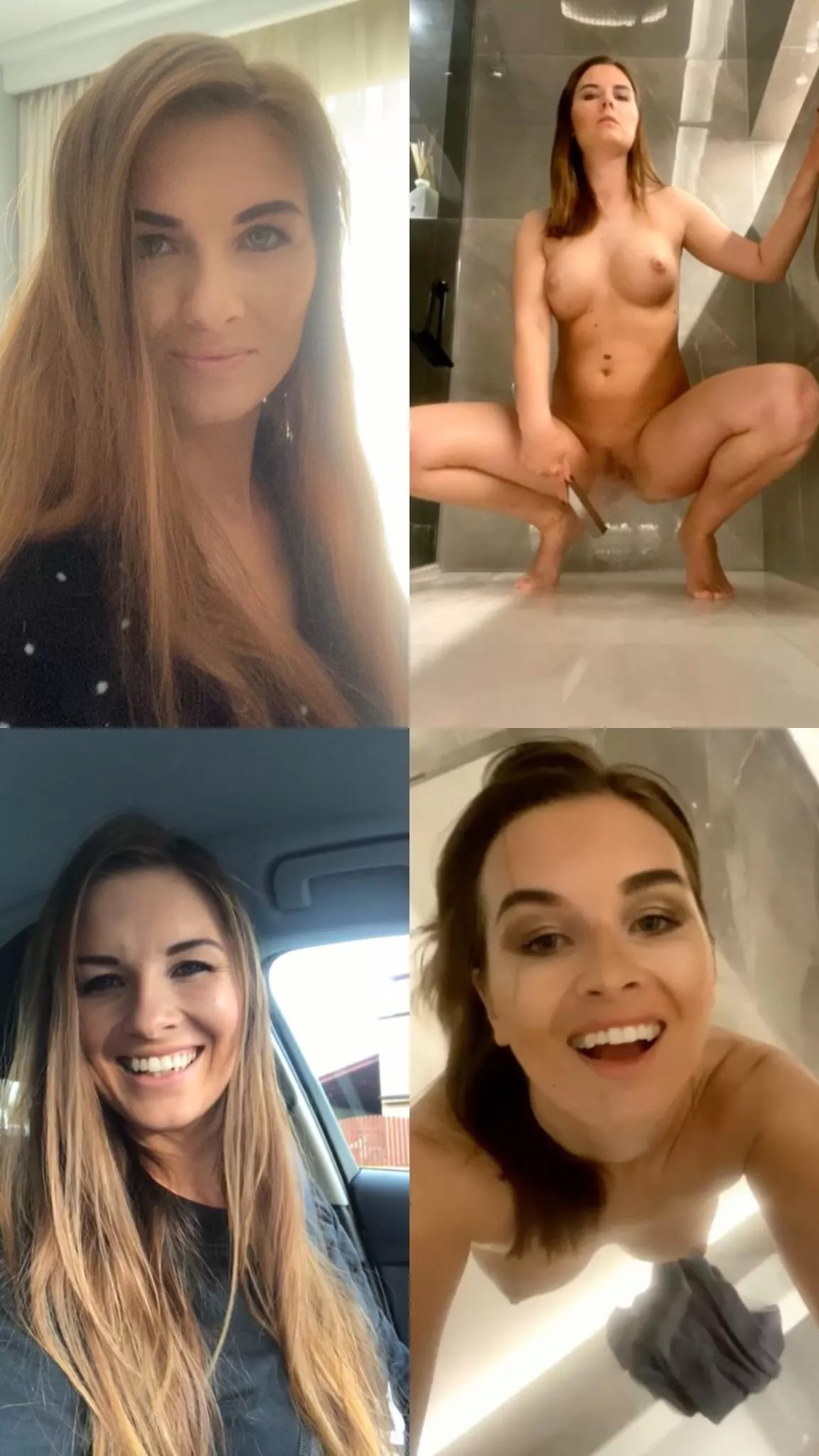 Casual and shower pictures collage