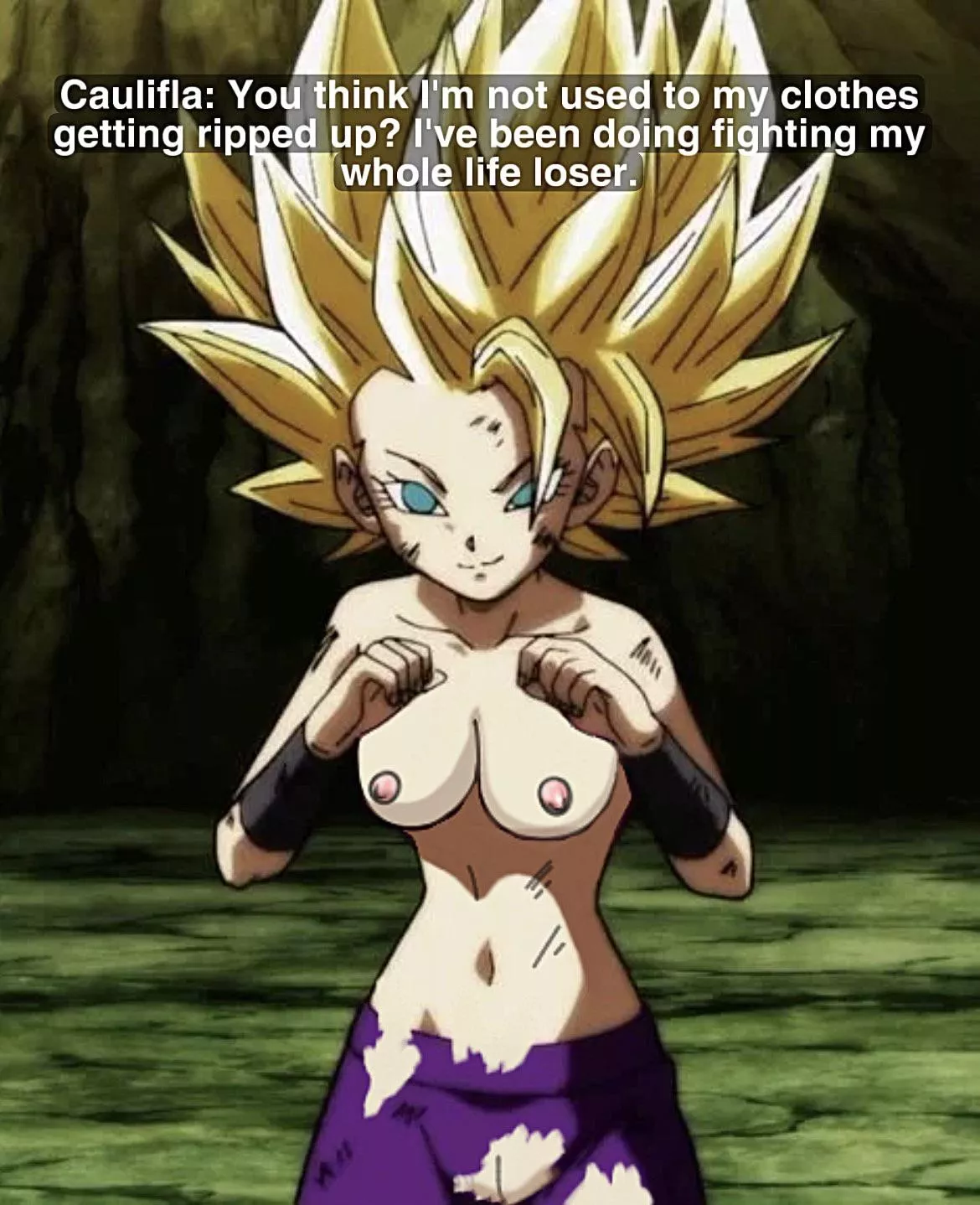 Caulifla’s Clothes Torn During Tournament of Power