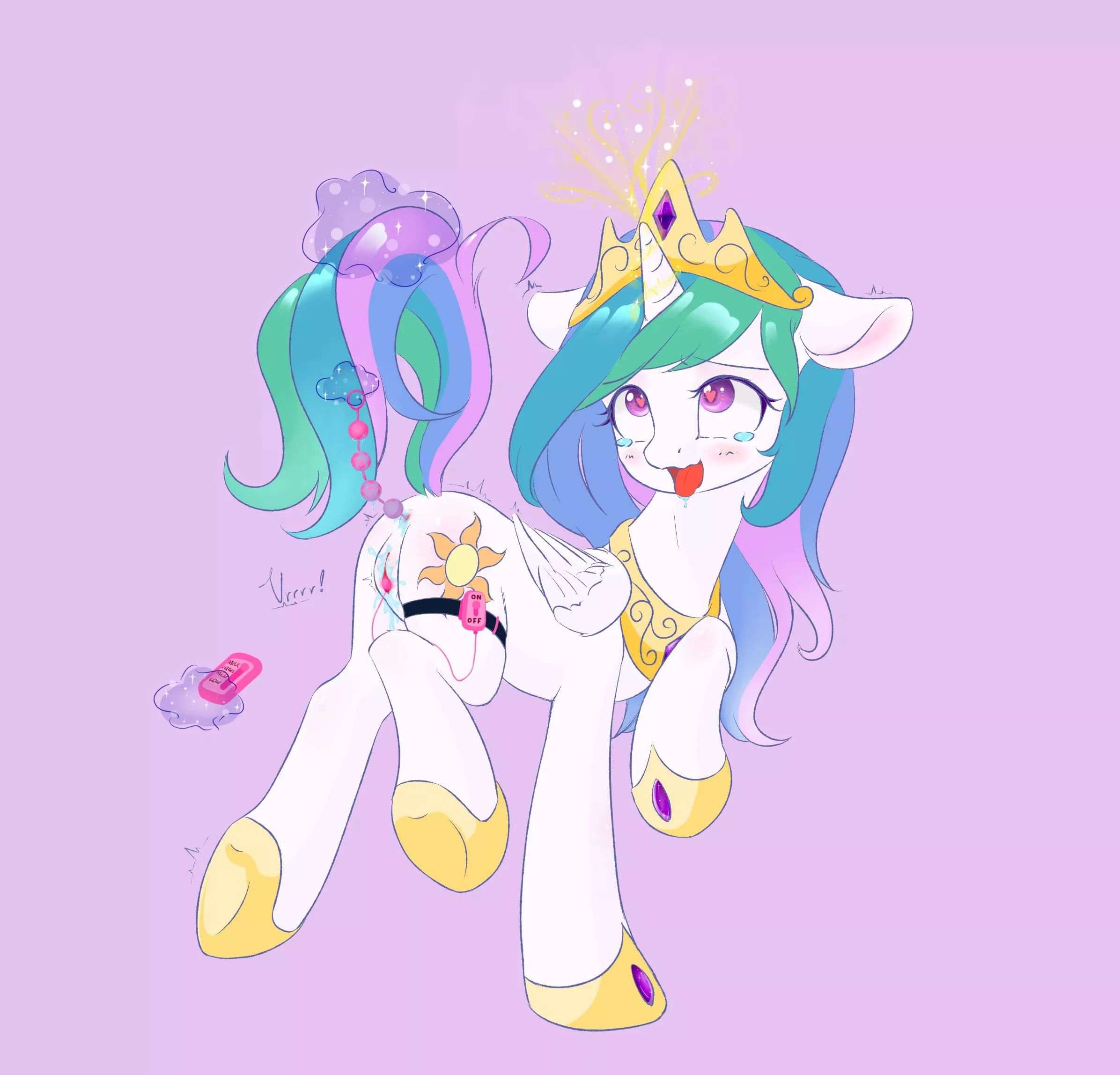 Celestia playing with toys (AimmeBlue)