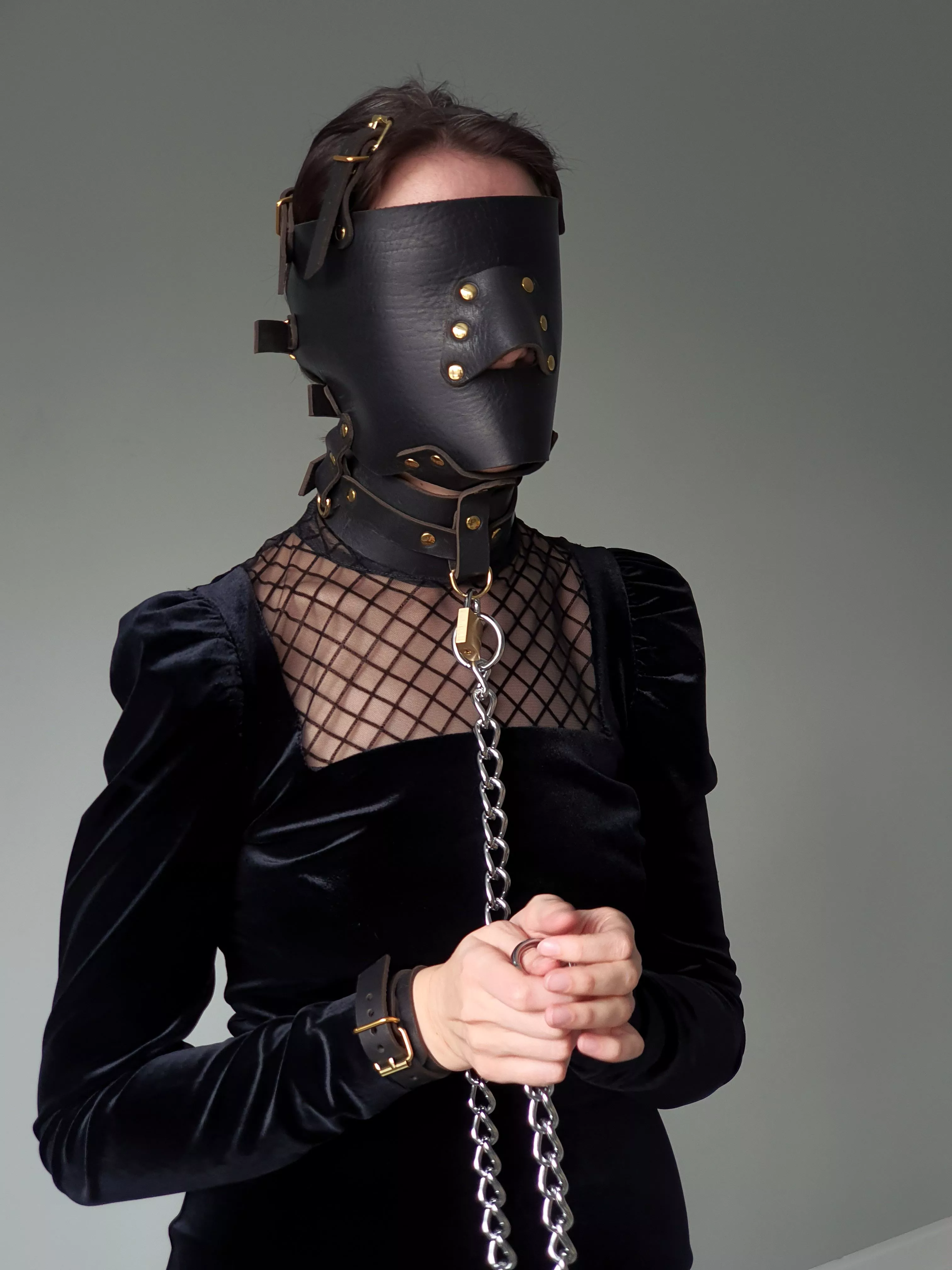 Chain and leather bondage