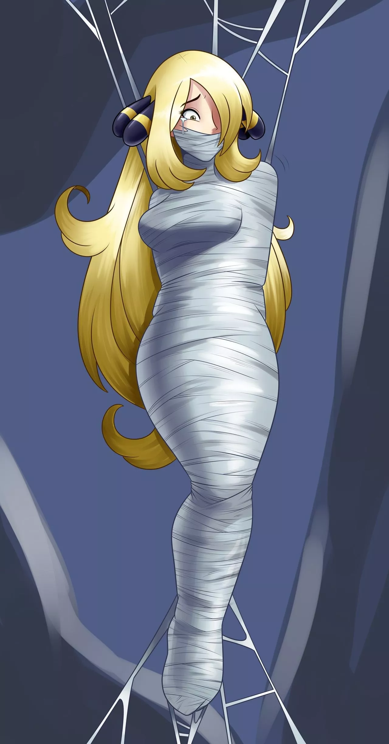 Champion Cynthia Wrapped Up Tight In A Cocoon Looking Sexy And Cute!ðŸ¥° Art By Spiderweber On Deviantart!