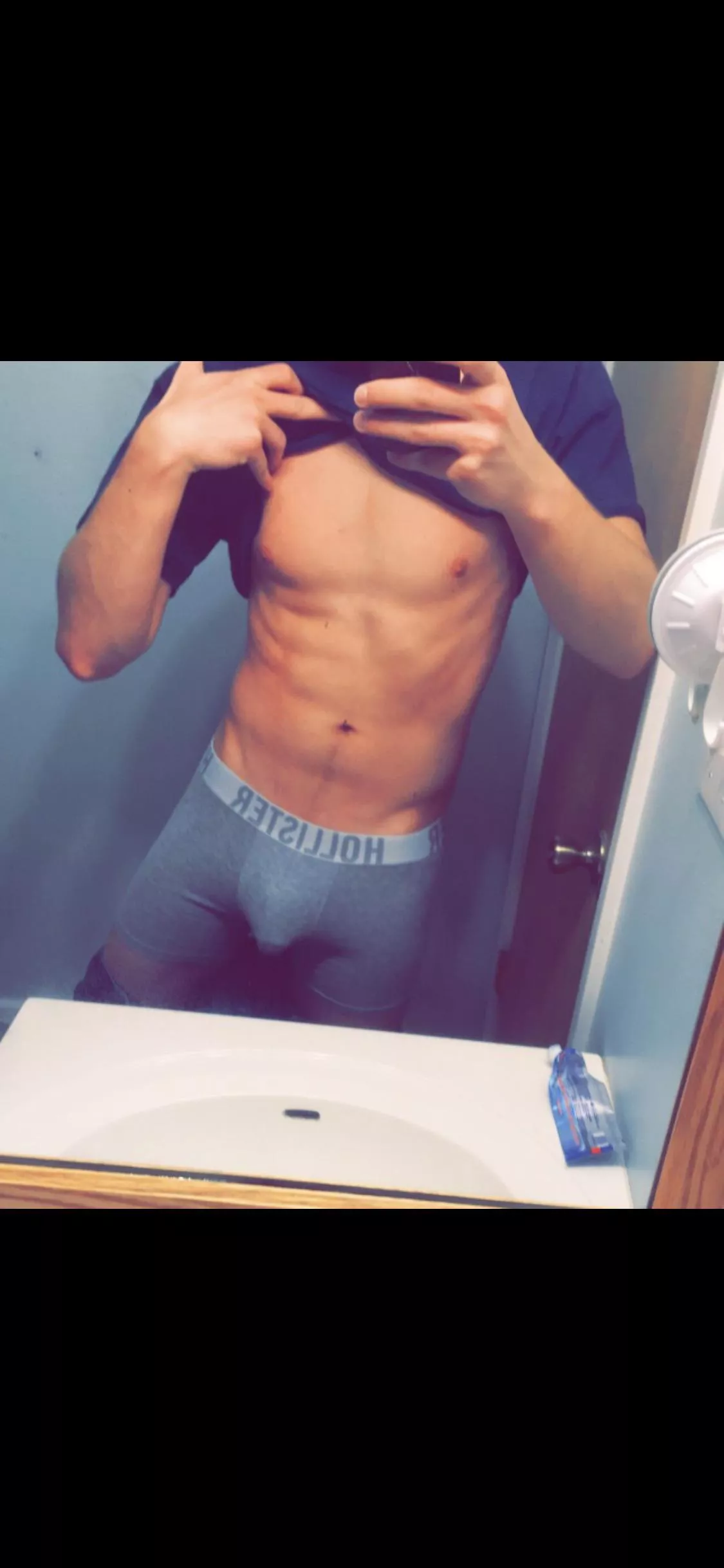 Check out this bulge before a shower