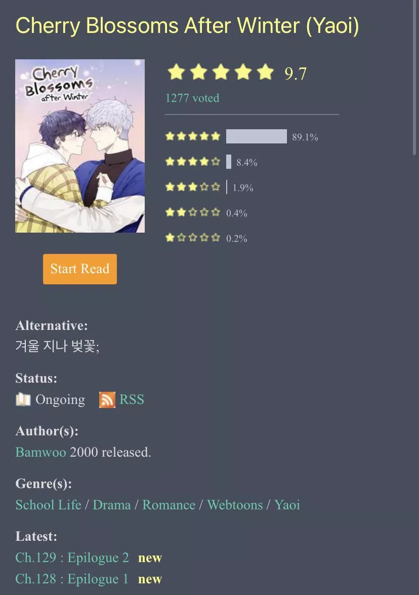 [Cherry blossoms after winter] has updated