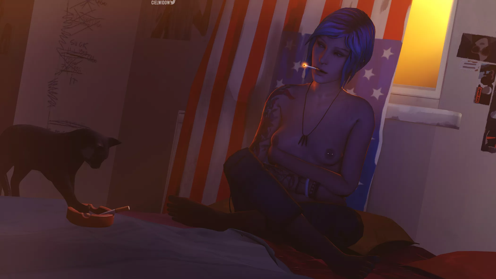 Chloe chilling in lights (Cielwidow)