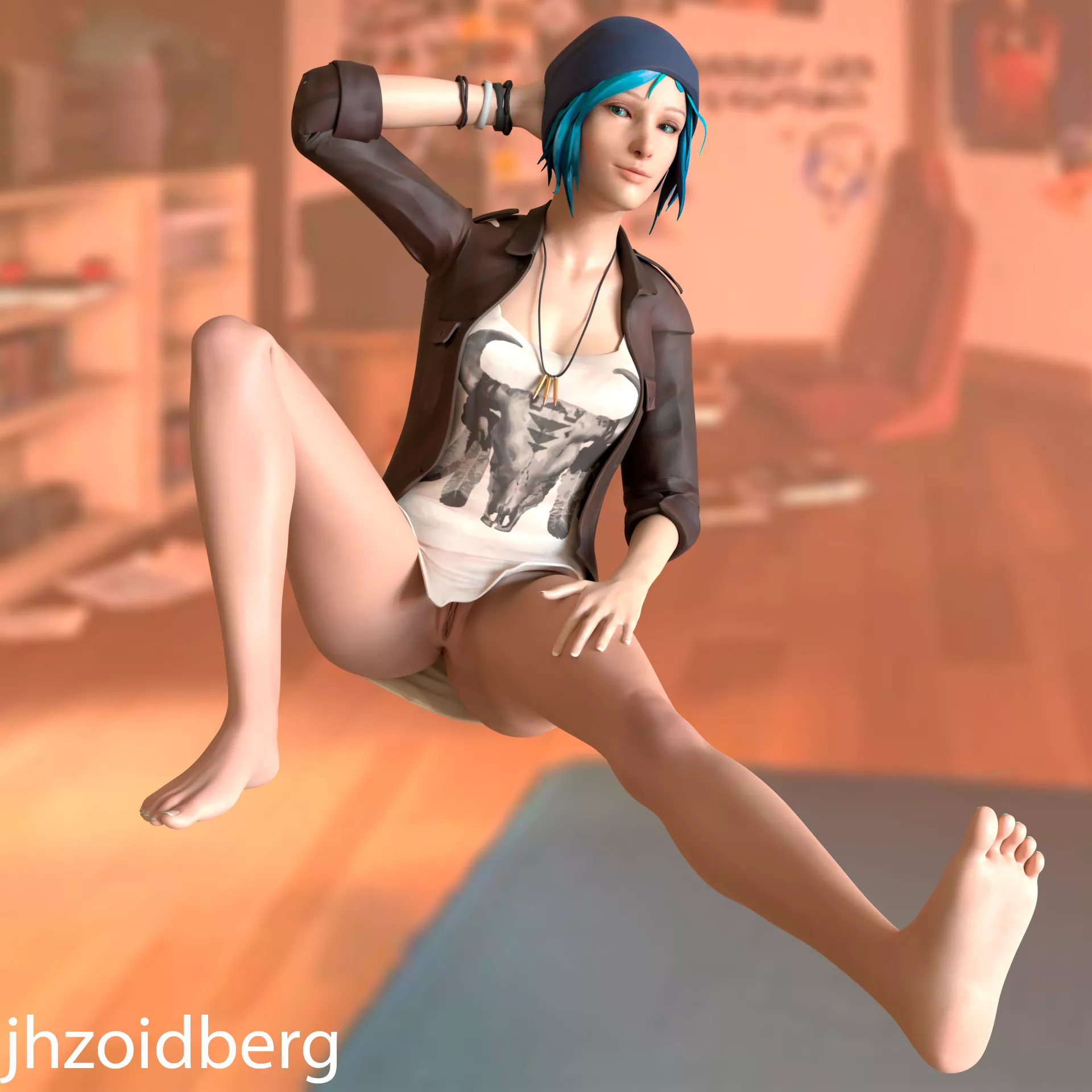 Chloe relaxing in her room (jhzoidberg)