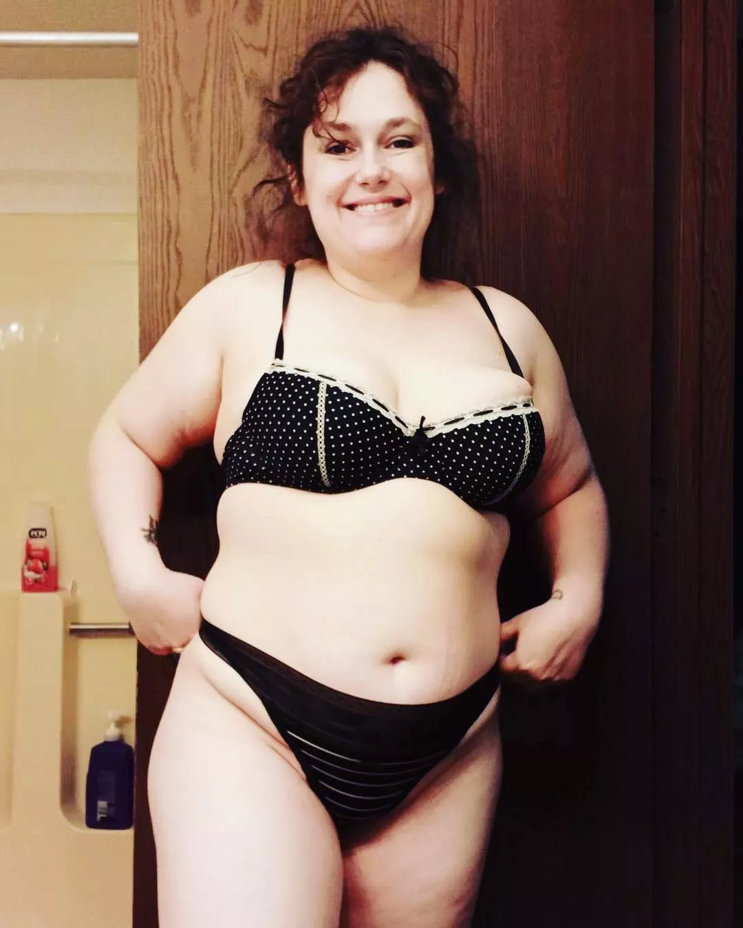 Chubby in black bikini