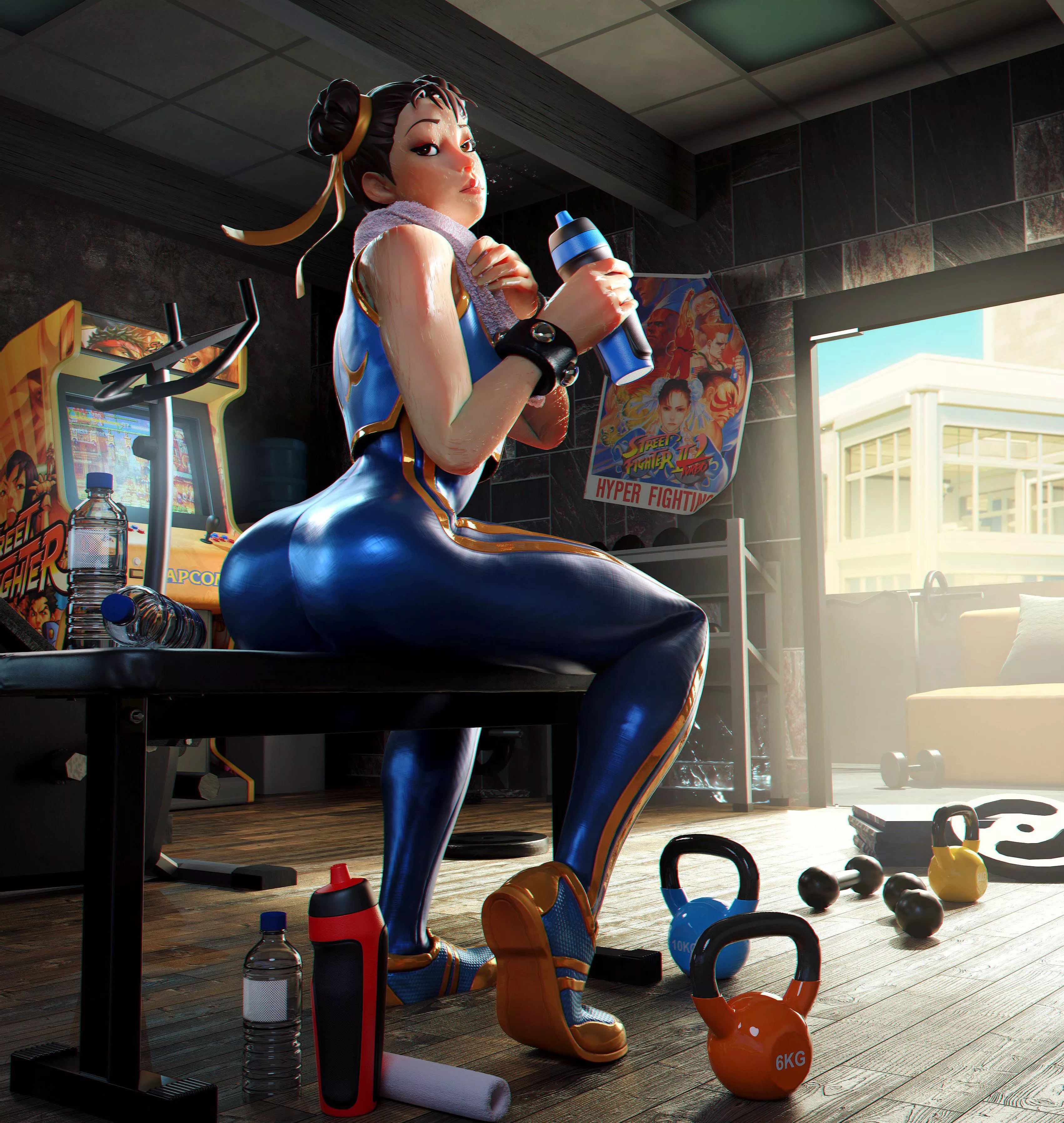 Chun-Li demonstrating the importance of fitness (INGYUARTS) [Street Fighter]