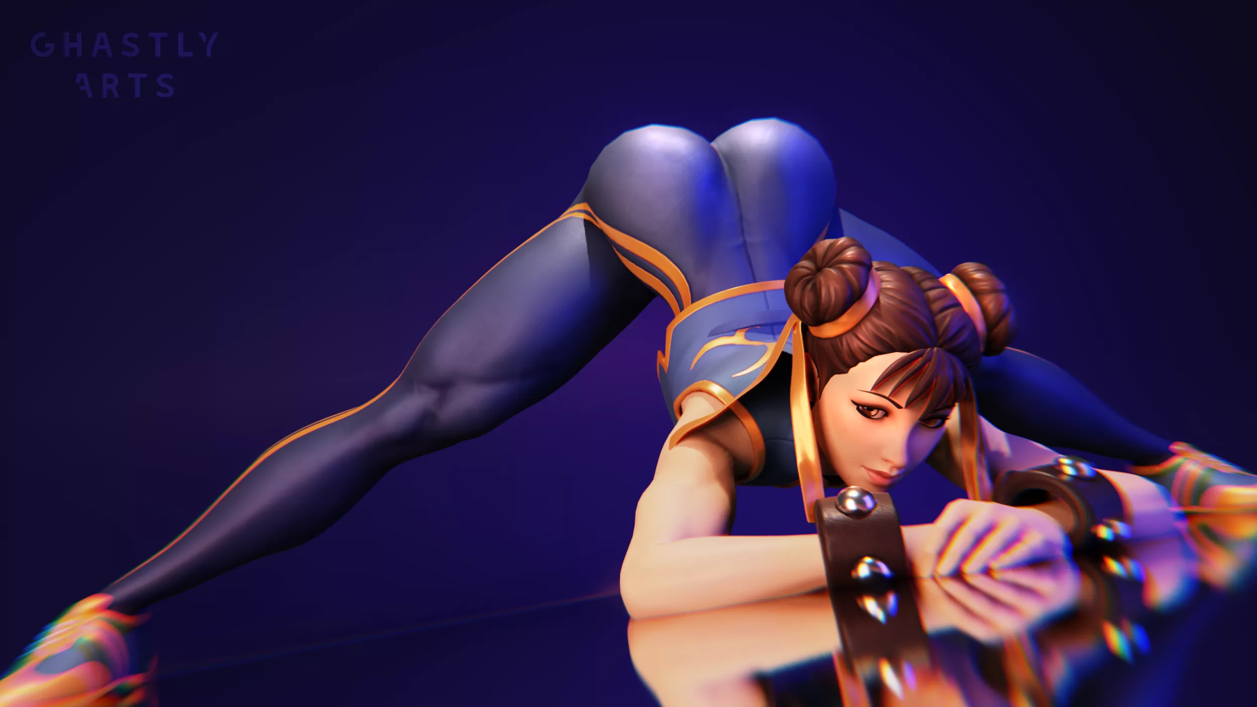 Chun-Li doing Jack-Oâ€™s pose (GhastlyArts) [Street Fighter]