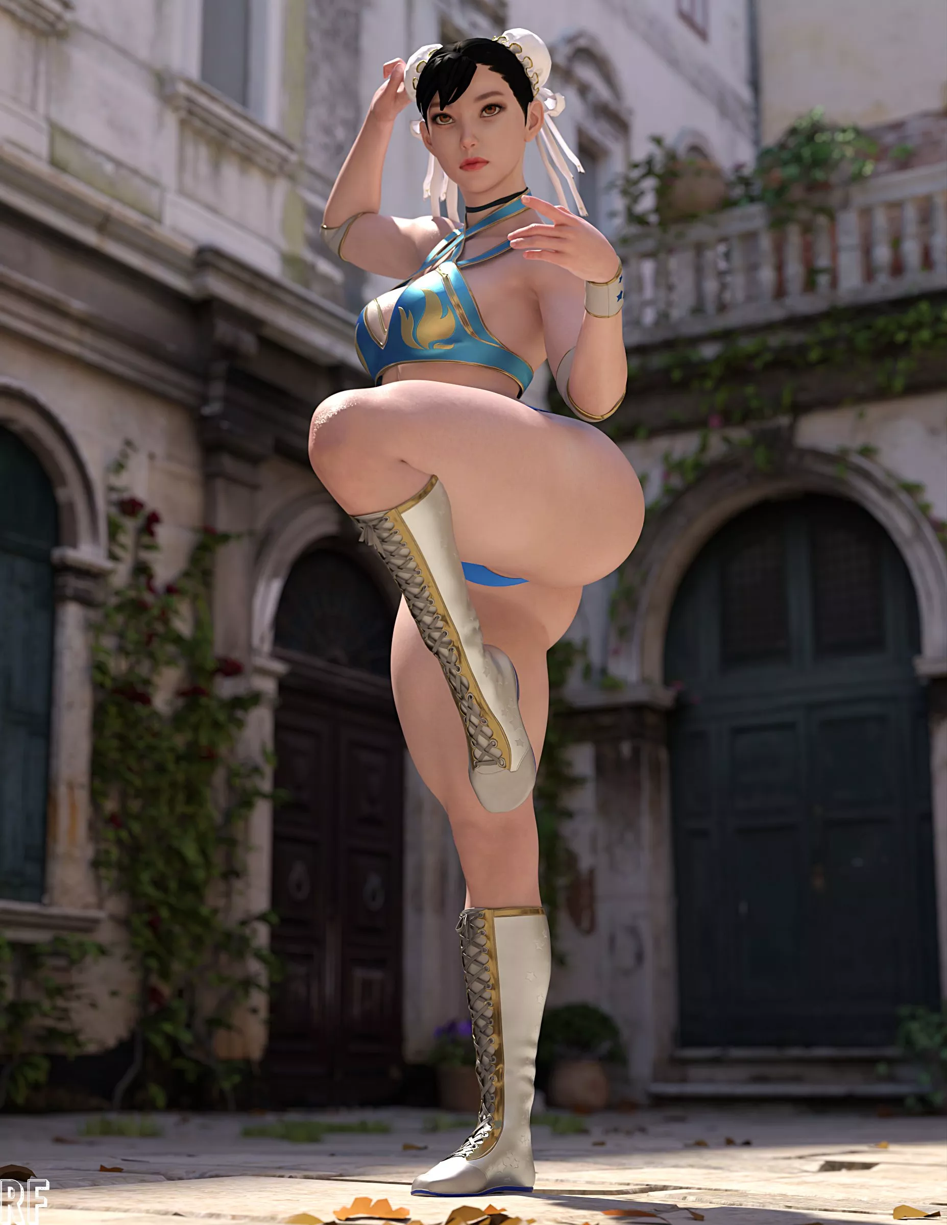 Chun-Li showing off dem thighs (Rude Frog) [Street Fighter]