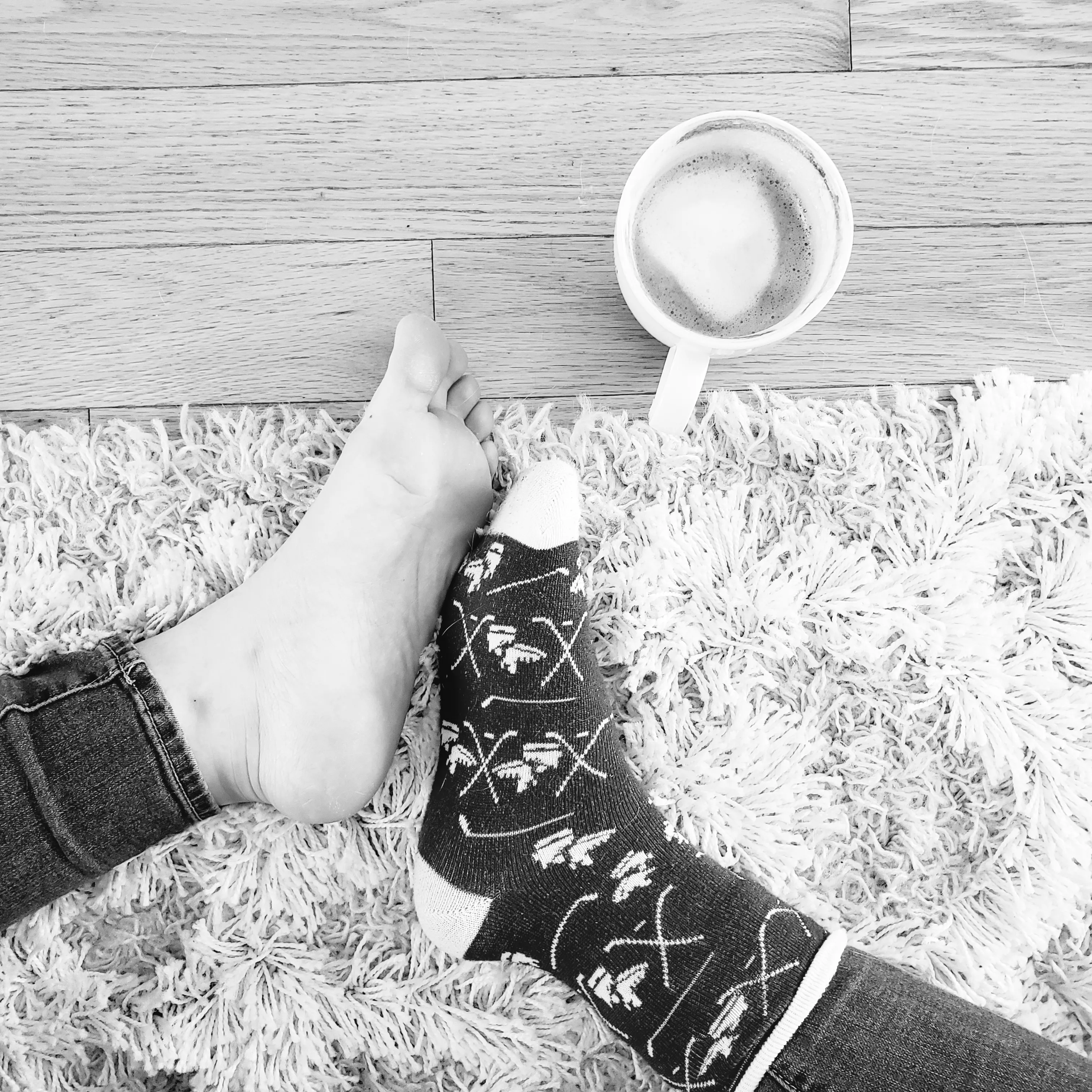 Coffee, Christmas sock and sole. Is there better than that? â˜•ðŸŽ„ðŸ‘£â¤ï¸