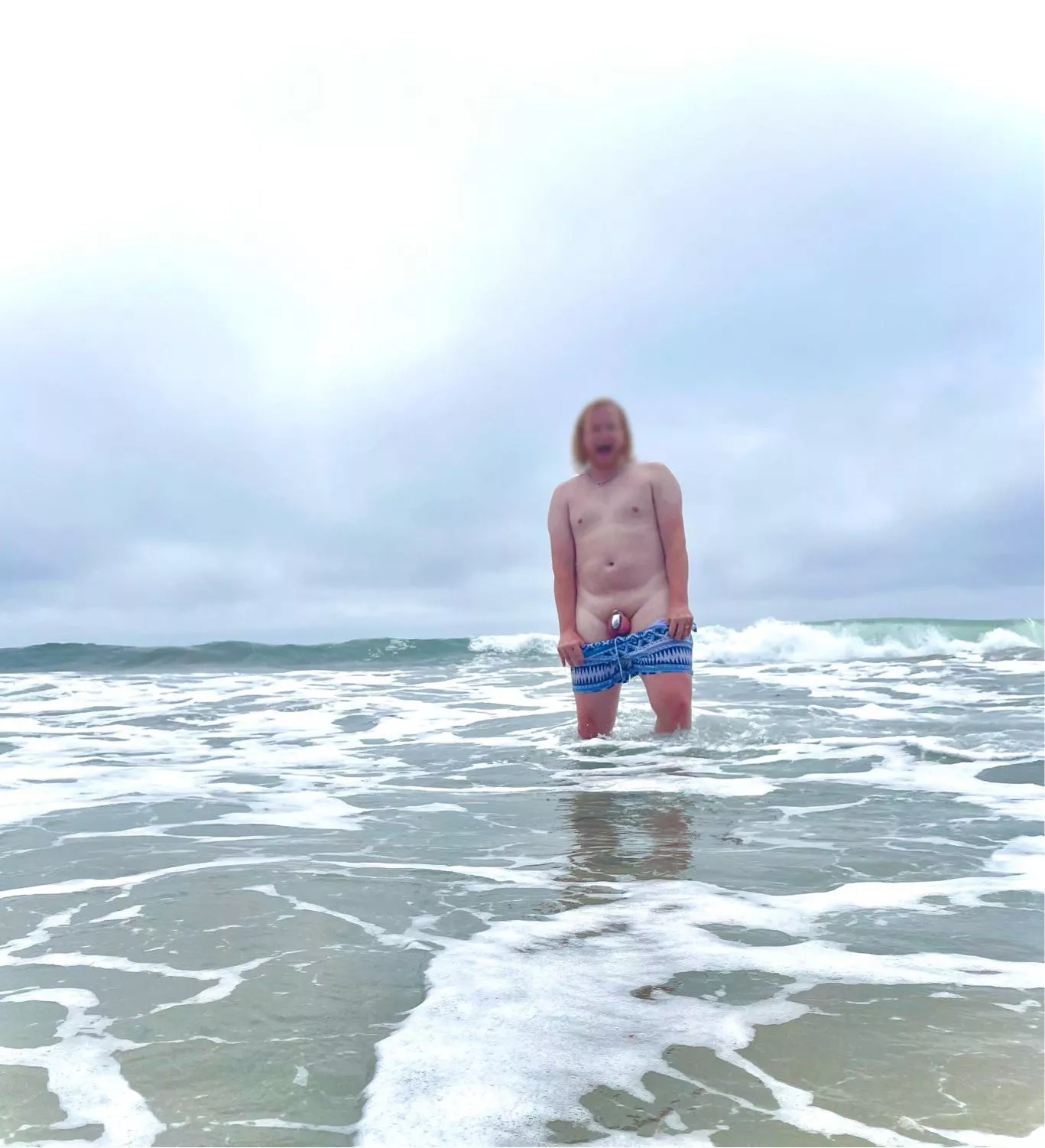 Cold humiliation in the Pacific Ocean for the Mistress