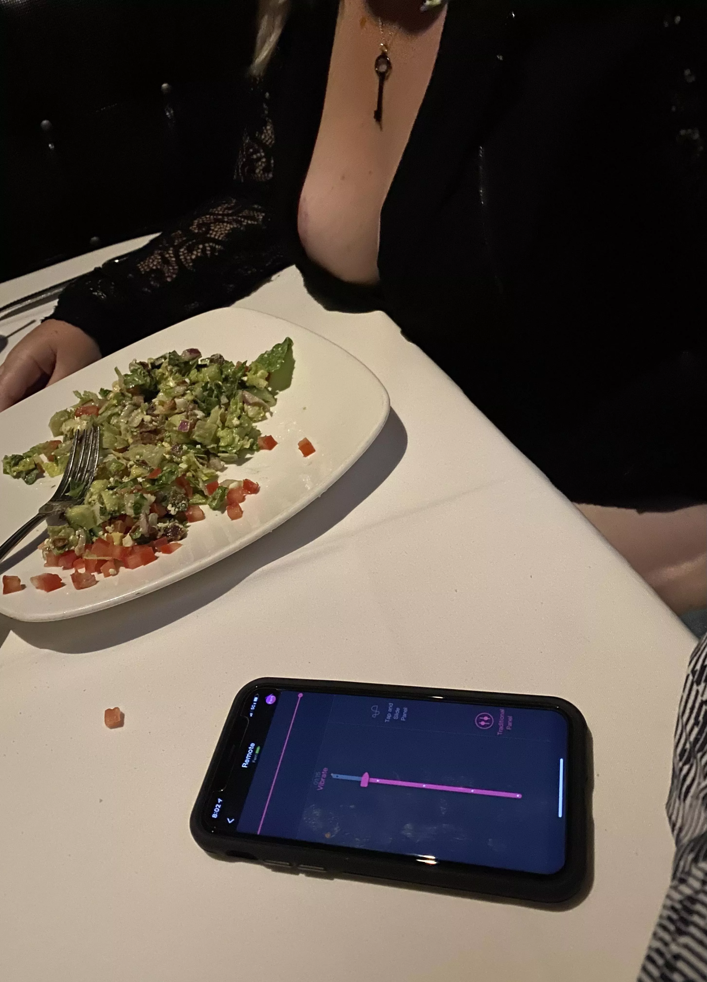 Controlling my wife’s vibrator while on a dinner date. Made for a fun night! (OC)