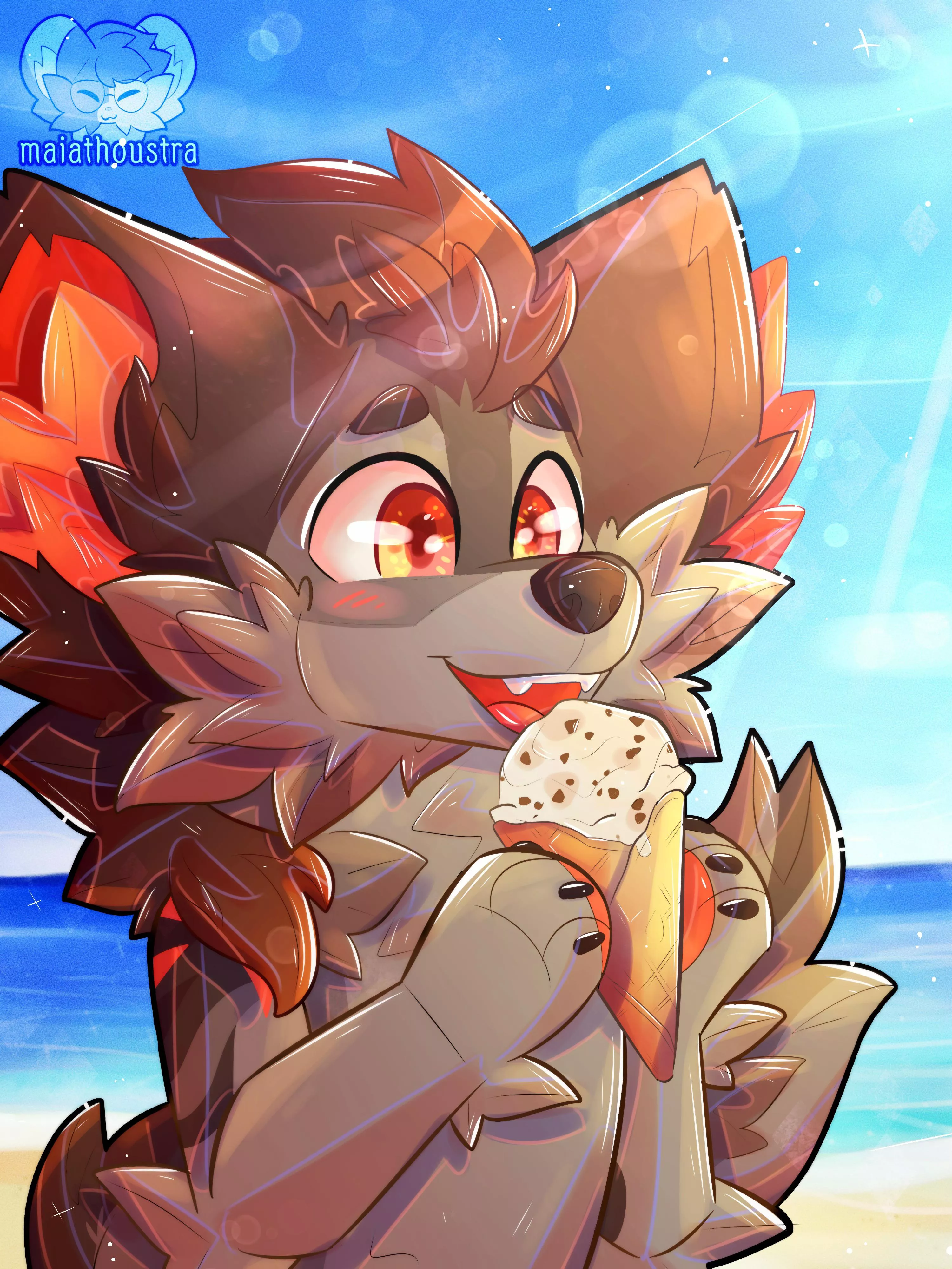 Cookie dough ~ Summer YCH for Thunder, art by me @maiathoustra