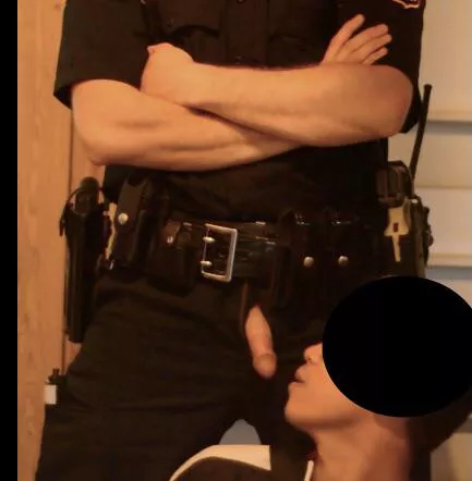 Cop’s cock worship for my bf