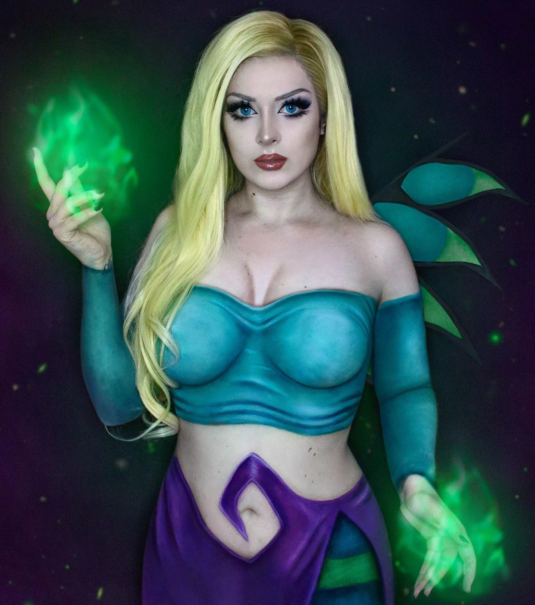 Cornelia Hale bodypaint cosplay from “W.I.T.C.H.” By me!