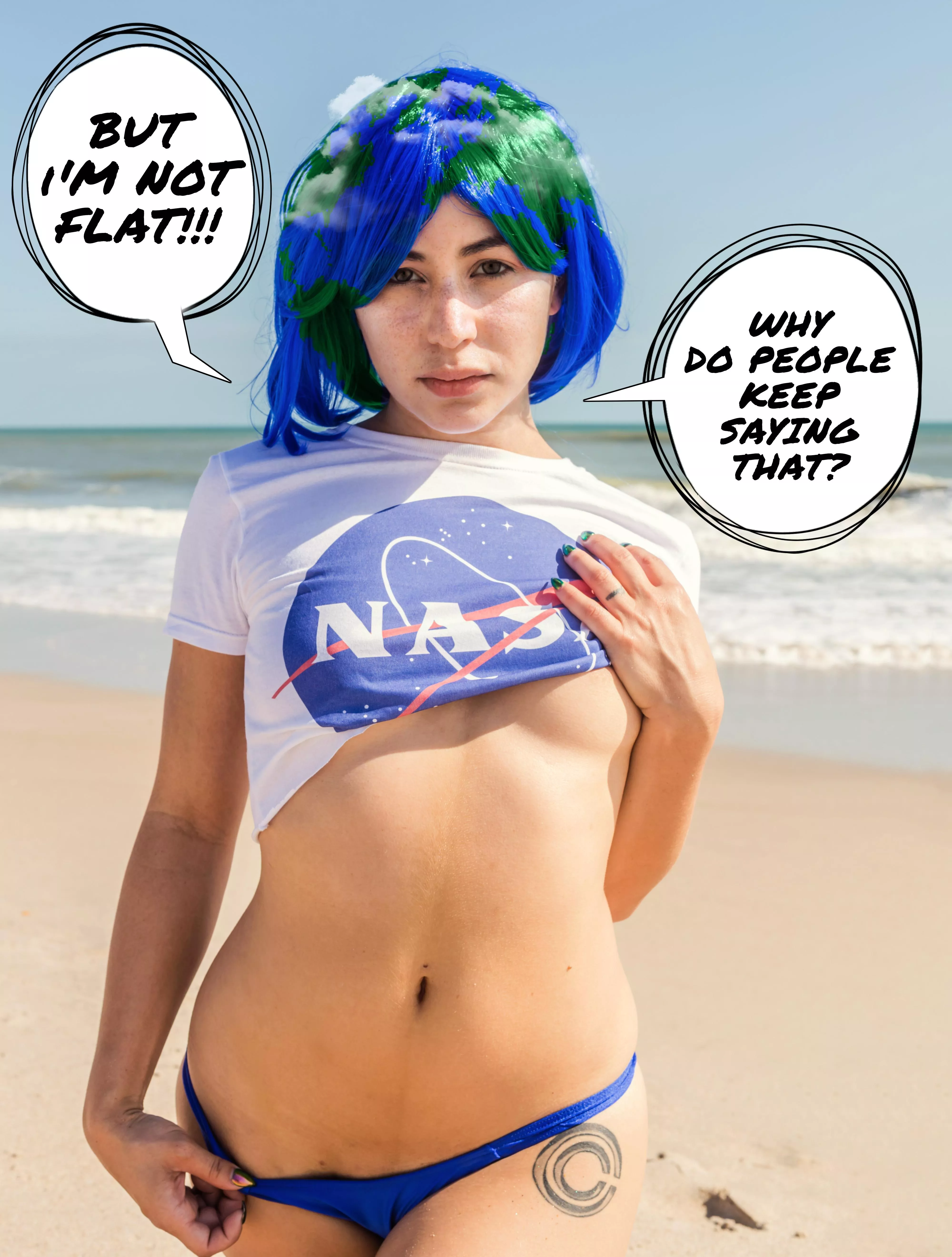 Cosplayer Sushii Xhyvette as Earth-Chan for Earth Day